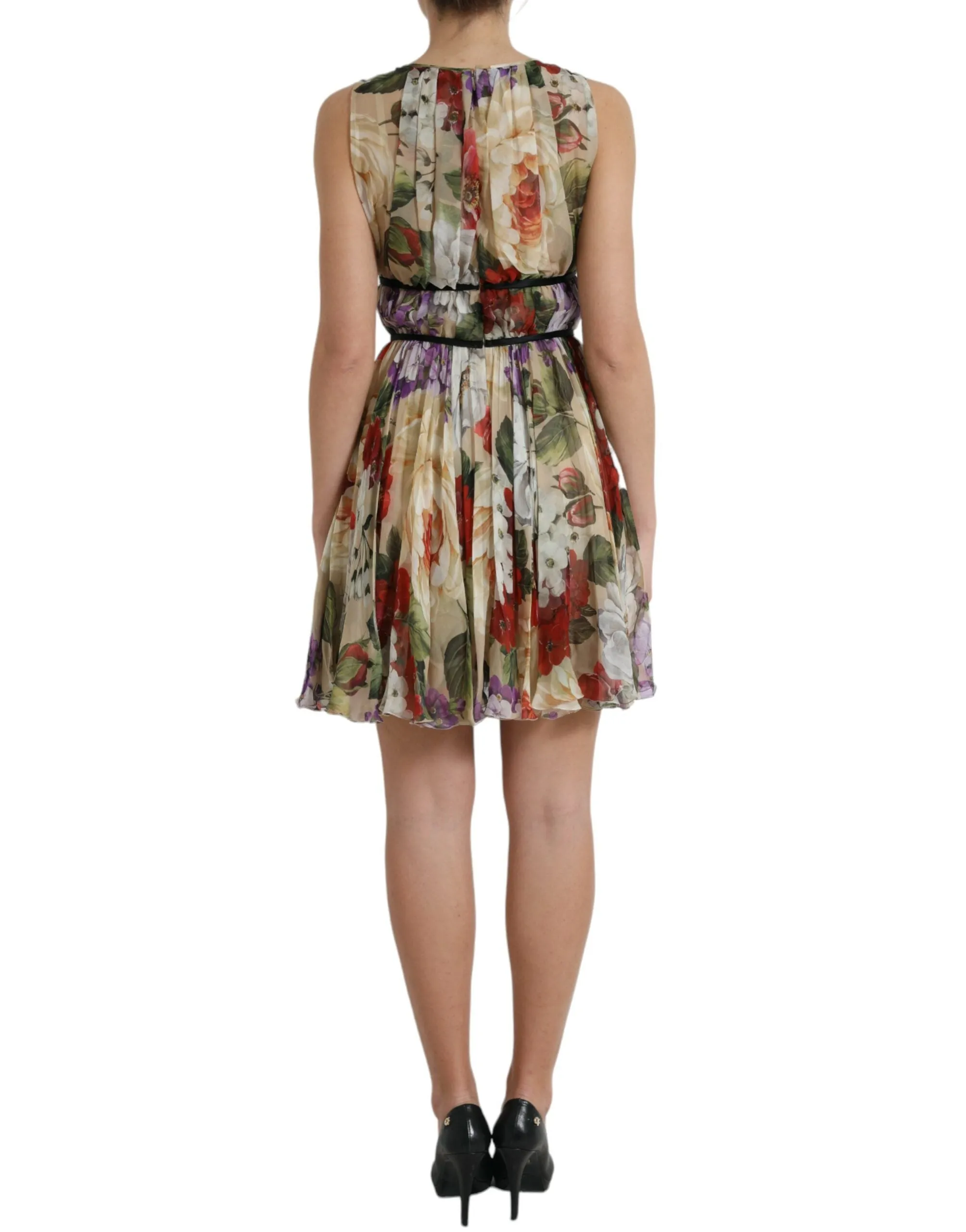 Beige Floral Sleeveless A-line Mini Dress sold by Lord & Taylor product image thumbnail 3