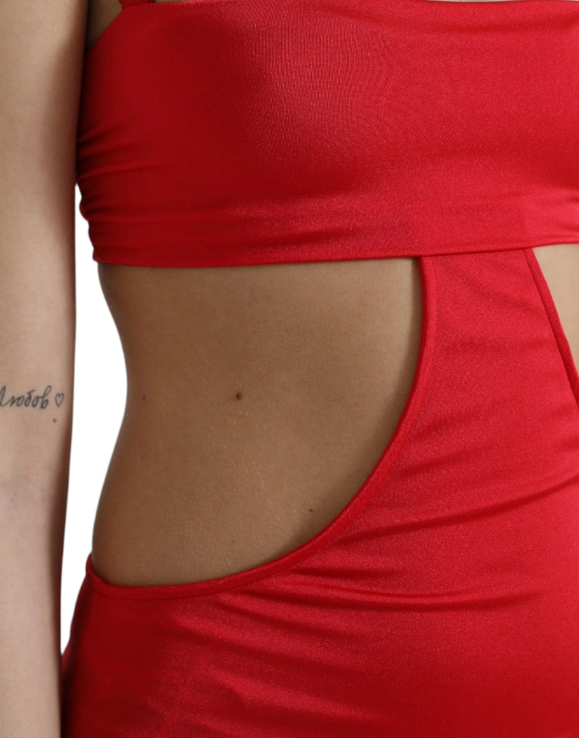 Red Cutout Nylon Sheath Sleeveless Mini Dress sold by Lord & Taylor product image thumbnail 5