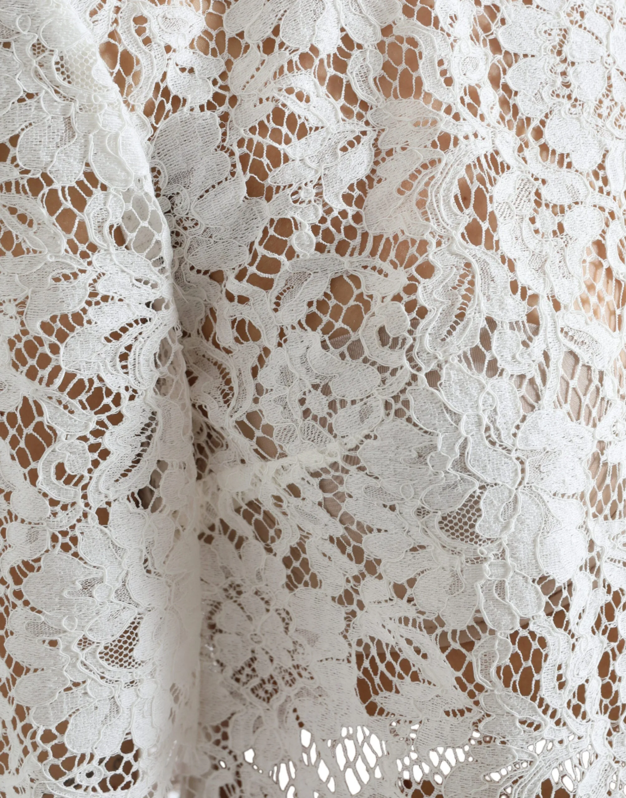 White Floral Lace Cotton Round Neck Blouse Top sold by Lord & Taylor product image thumbnail 5