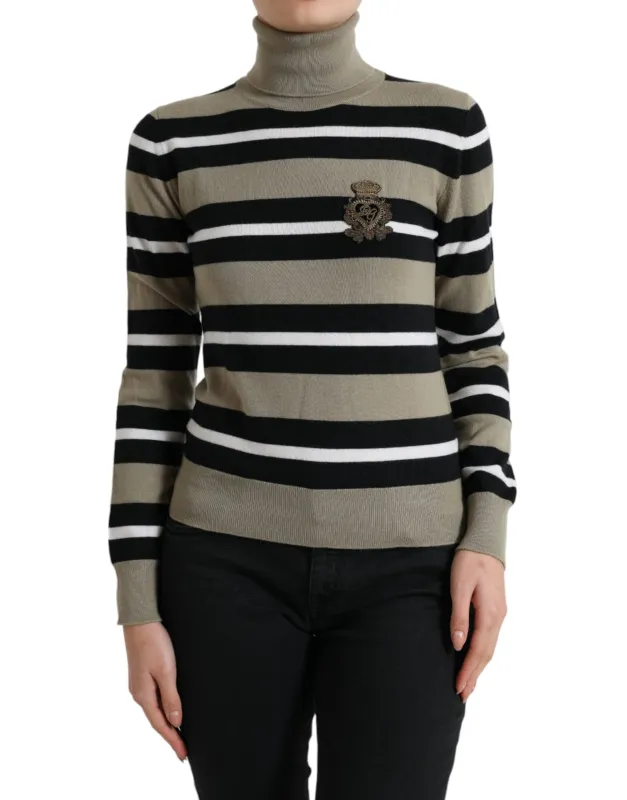 Multicolor Stripes Logo Turtle Neck Pullover Sweater sold by Lord & Taylor