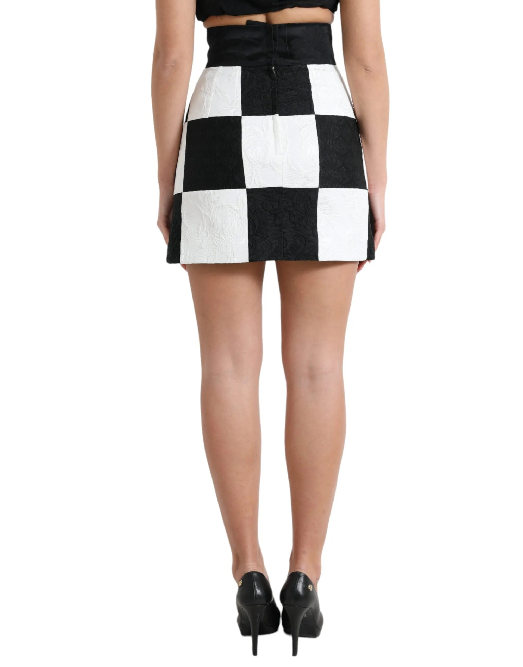 Black White Floral Brocade High Waist Skirt sold by Lord & Taylor product image thumbnail 3