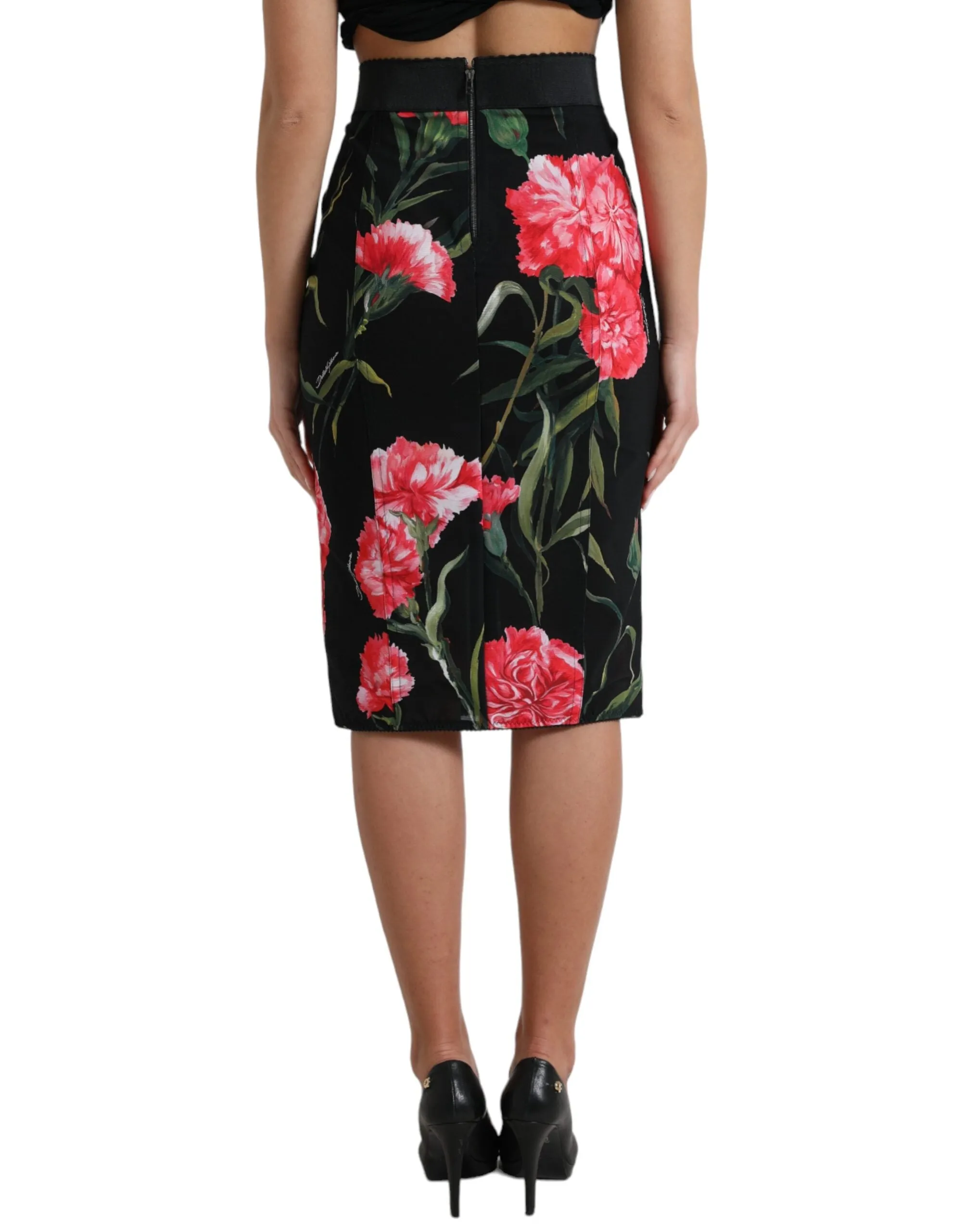 Black Carnation Pencil Cut Knee Length Skirt sold by Lord & Taylor product image thumbnail 4