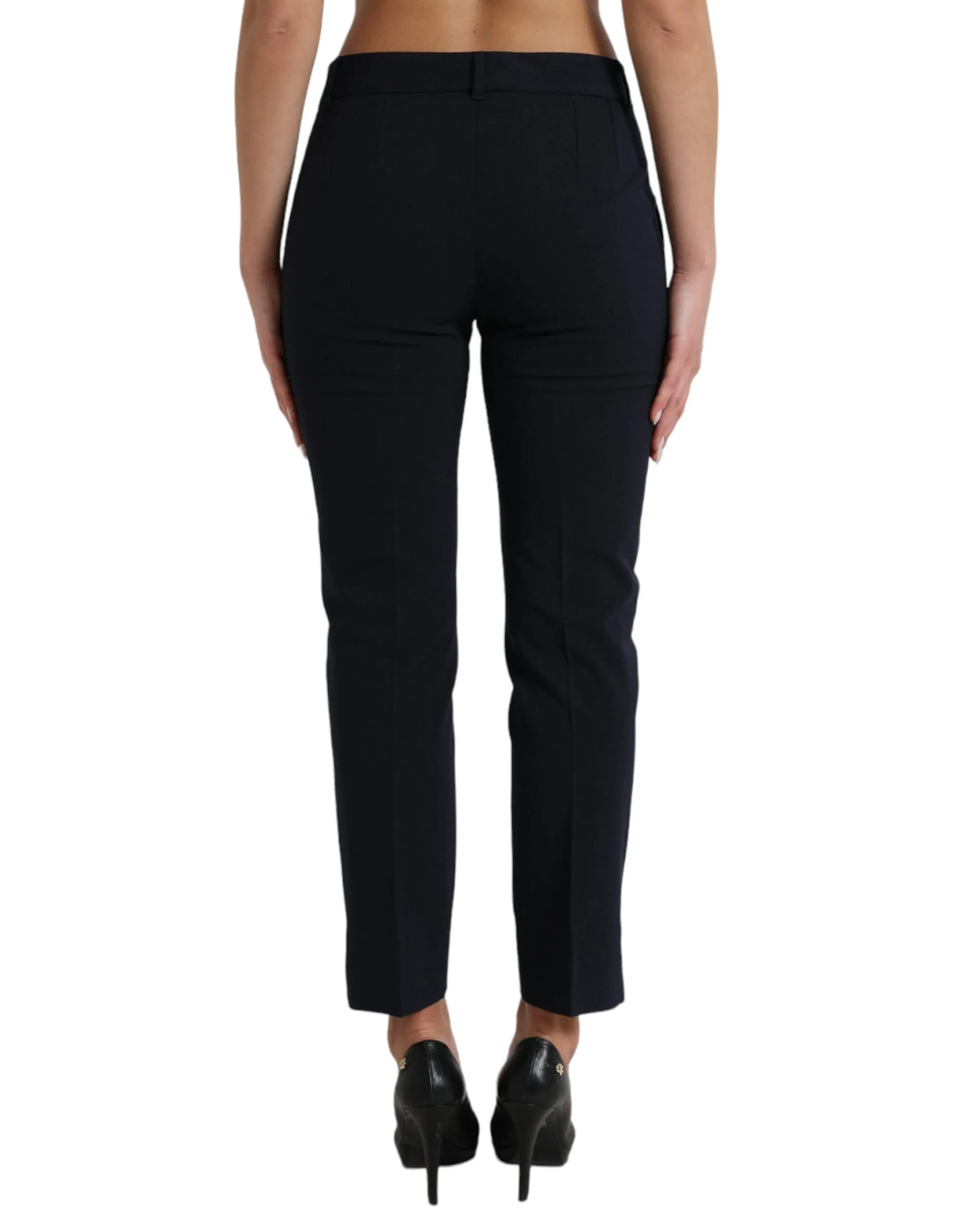 Blue Mid Waist Tapered Cropped Pants sold by Lord & Taylor product image thumbnail 3