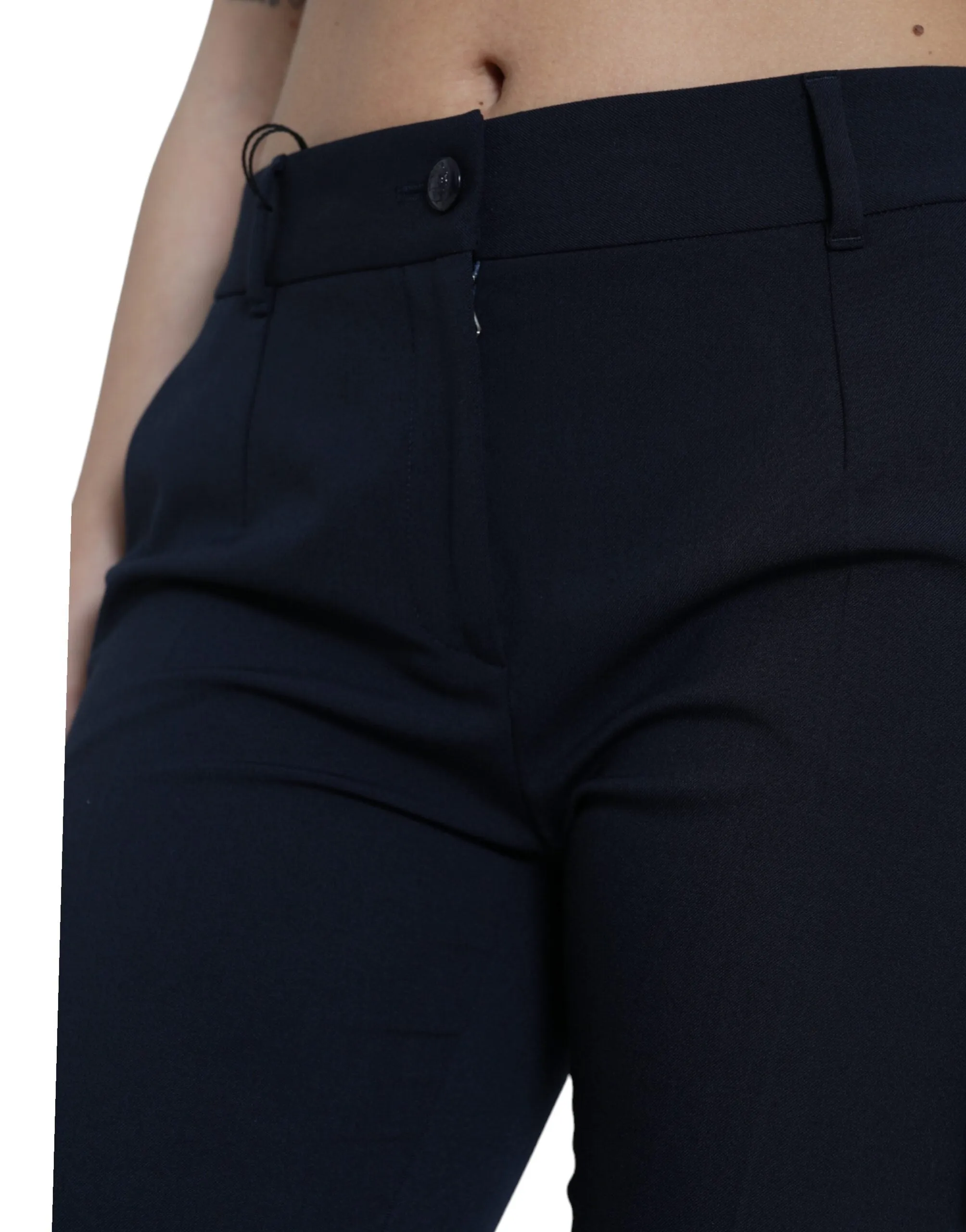 Blue Mid Waist Tapered Cropped Pants sold by Lord & Taylor product image thumbnail 4