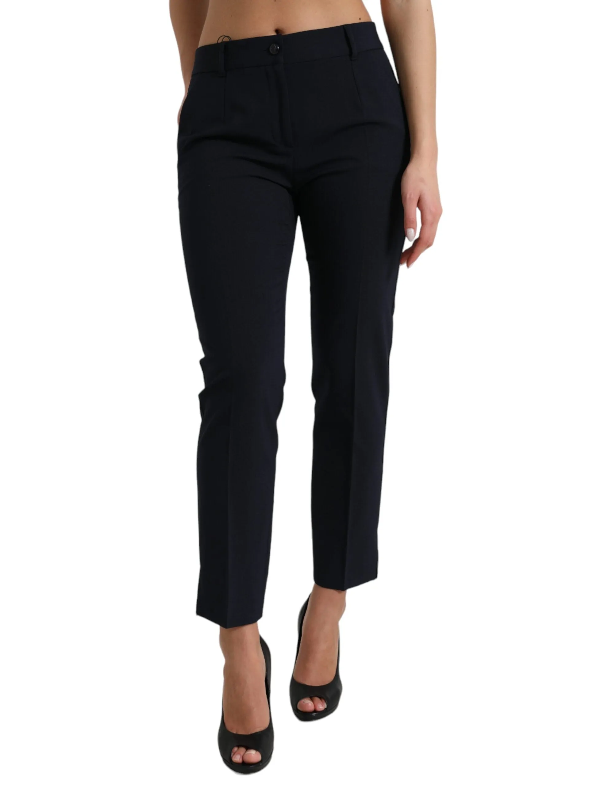 Blue Mid Waist Tapered Cropped Pants sold by Lord & Taylor