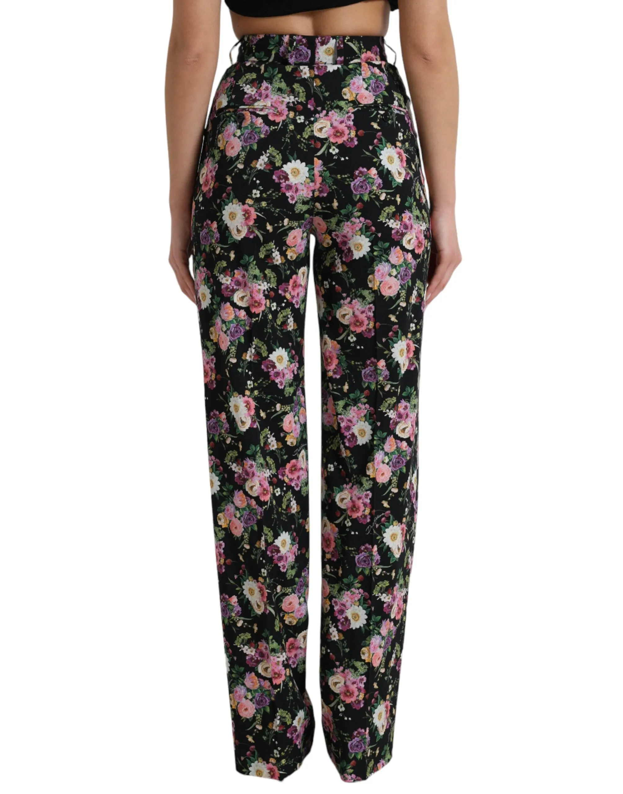 Black Floral Wool High Waist Wide Leg Pants sold by Lord & Taylor product image thumbnail 3