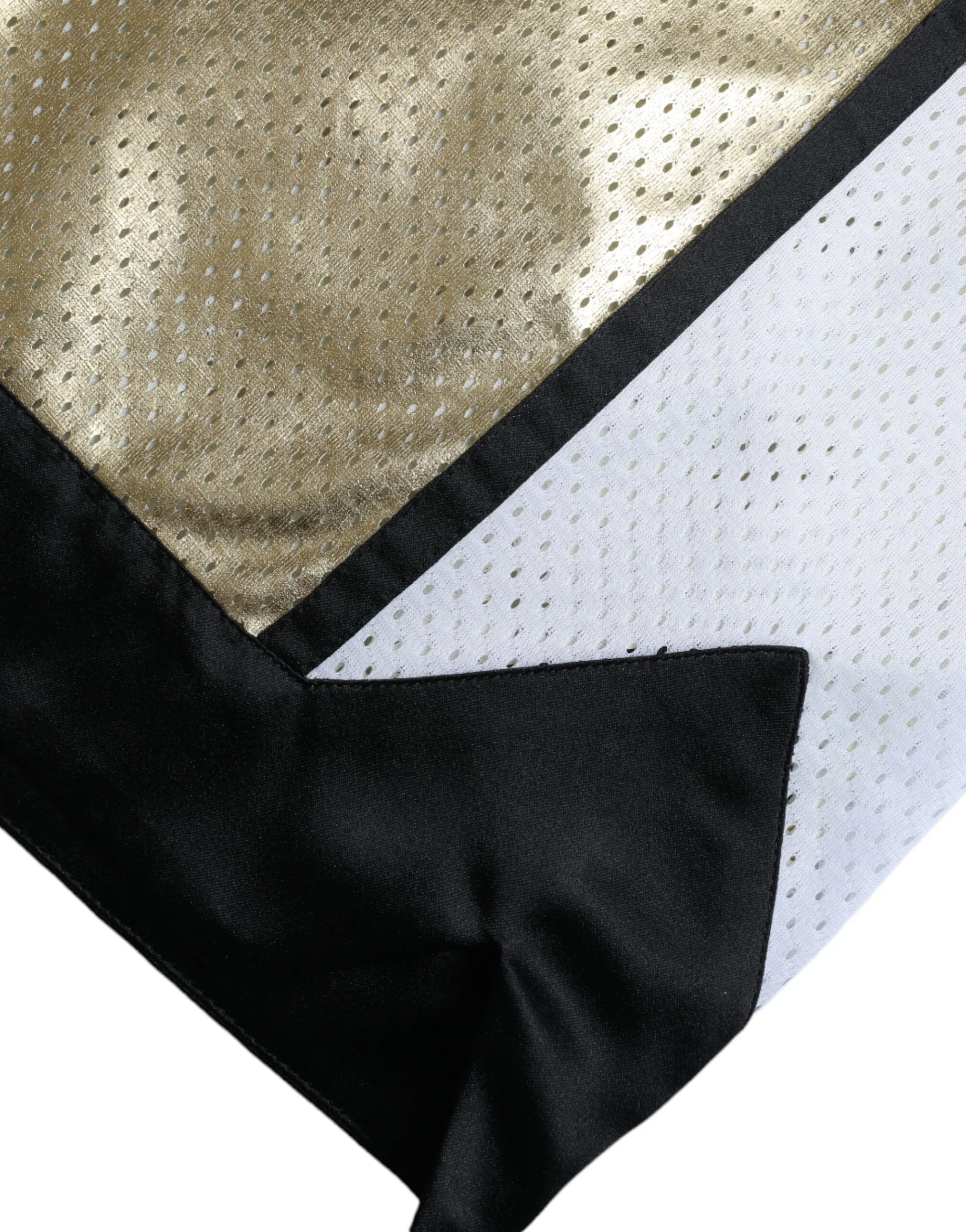 Gold Polyester Perforated High Waist Shorts sold by Lord & Taylor product image thumbnail 5