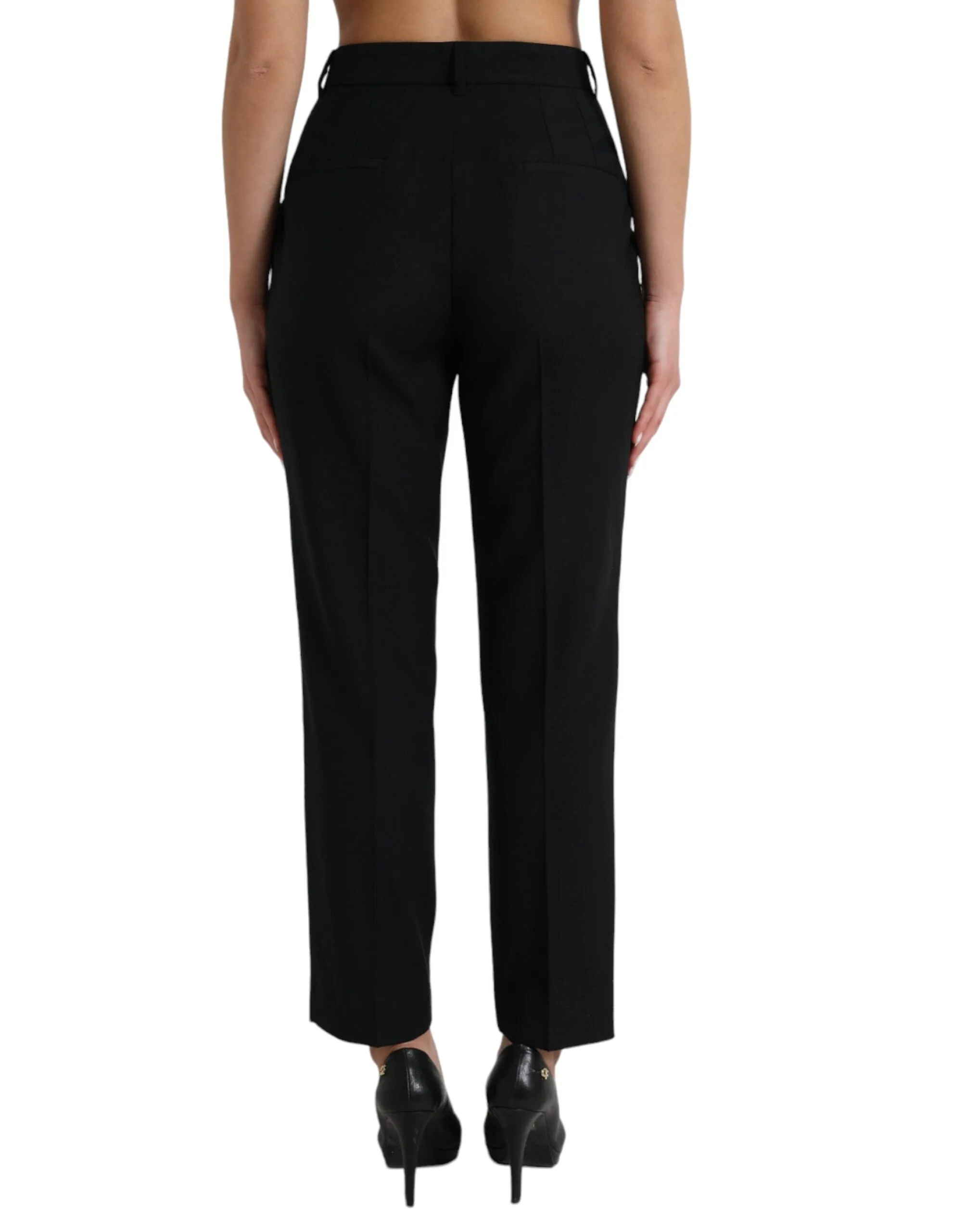 Black Wool High Waist Straight Pants sold by Lord & Taylor product image thumbnail 4