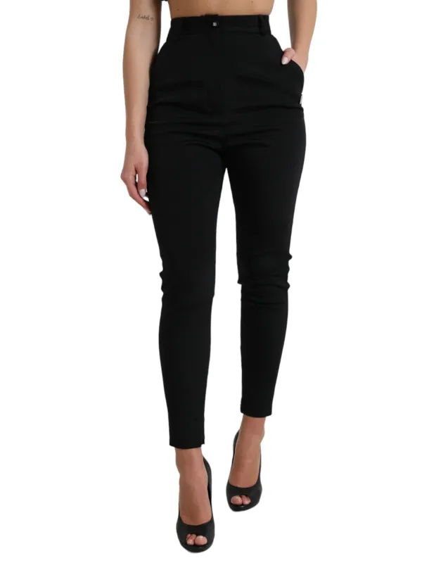 Black Wool Stretch High Waist Skinny Pants sold by Lord & Taylor