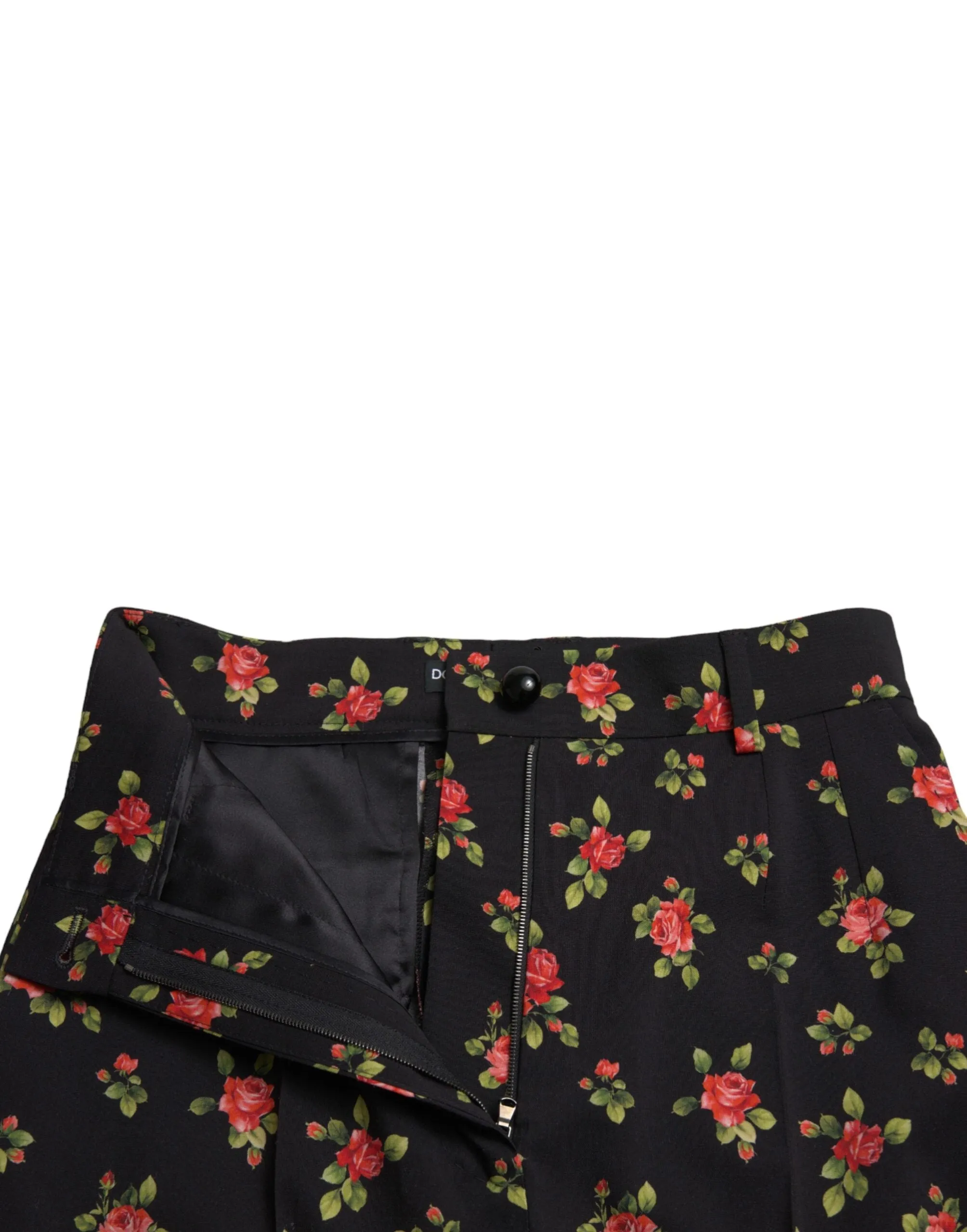Black Floral Wool High Waist Tapered Pants sold by Lord & Taylor product image thumbnail 5