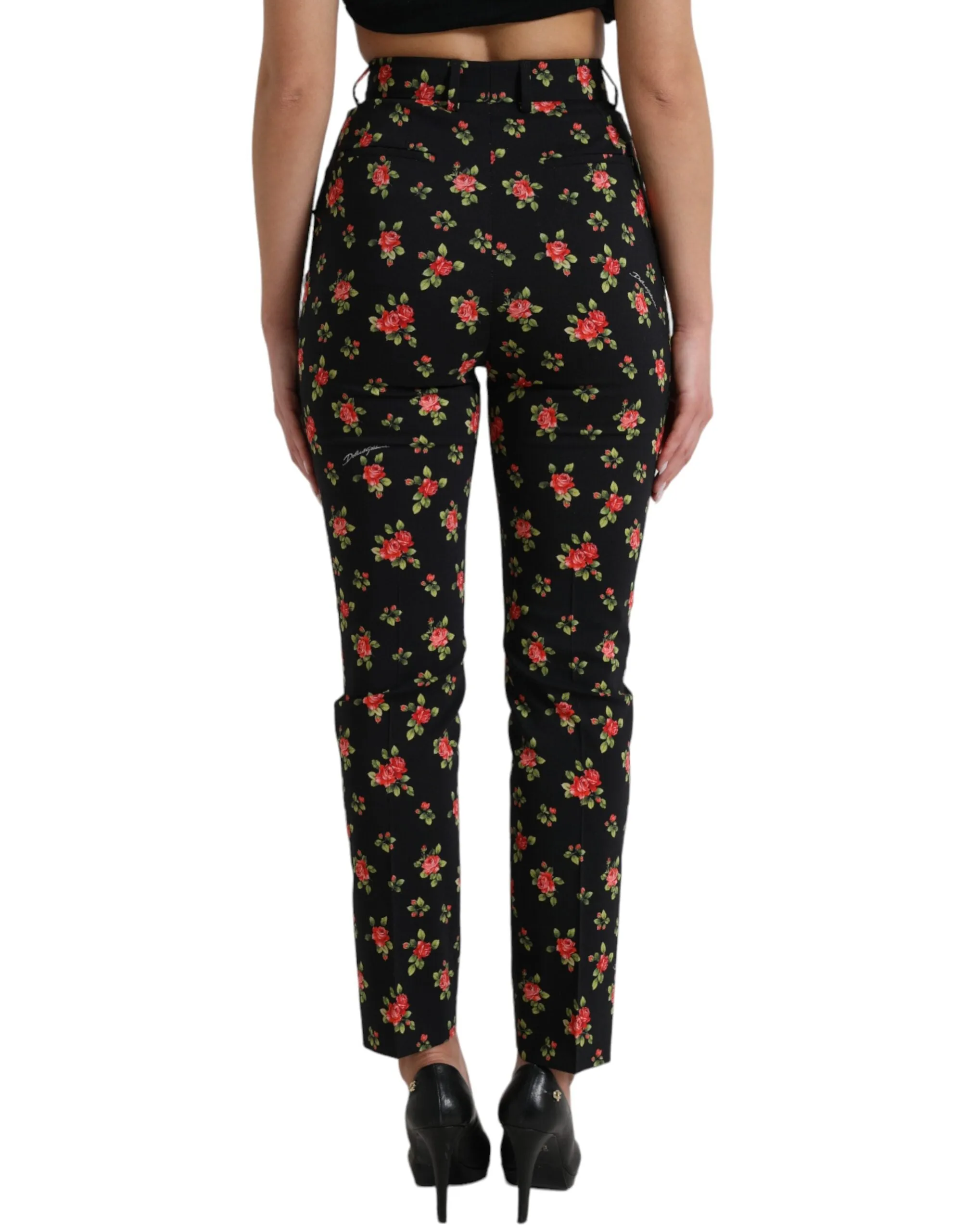 Black Floral Wool High Waist Tapered Pants sold by Lord & Taylor product image thumbnail 3