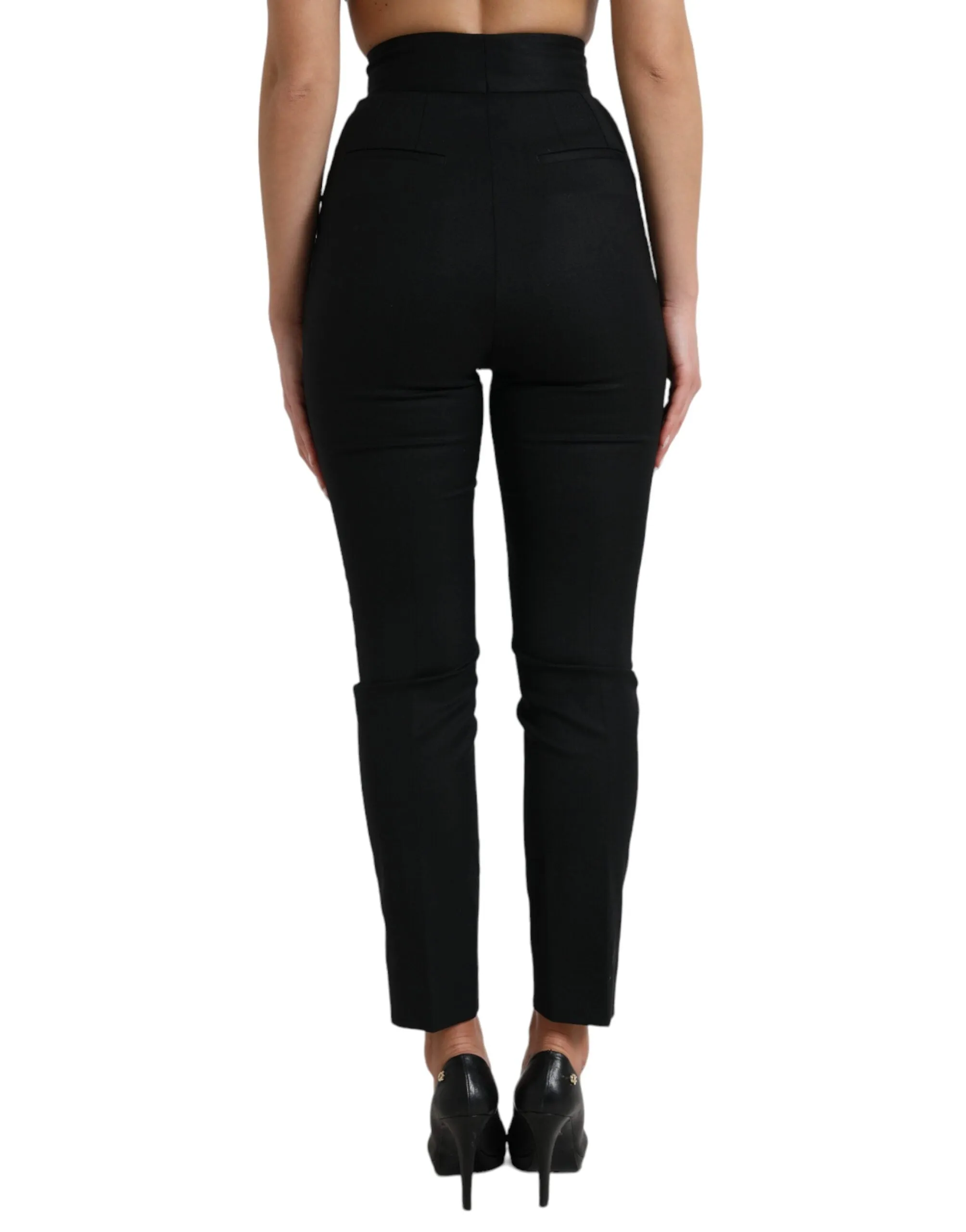 Black Wool High Waist Tapered Pants sold by Lord & Taylor product image thumbnail 3