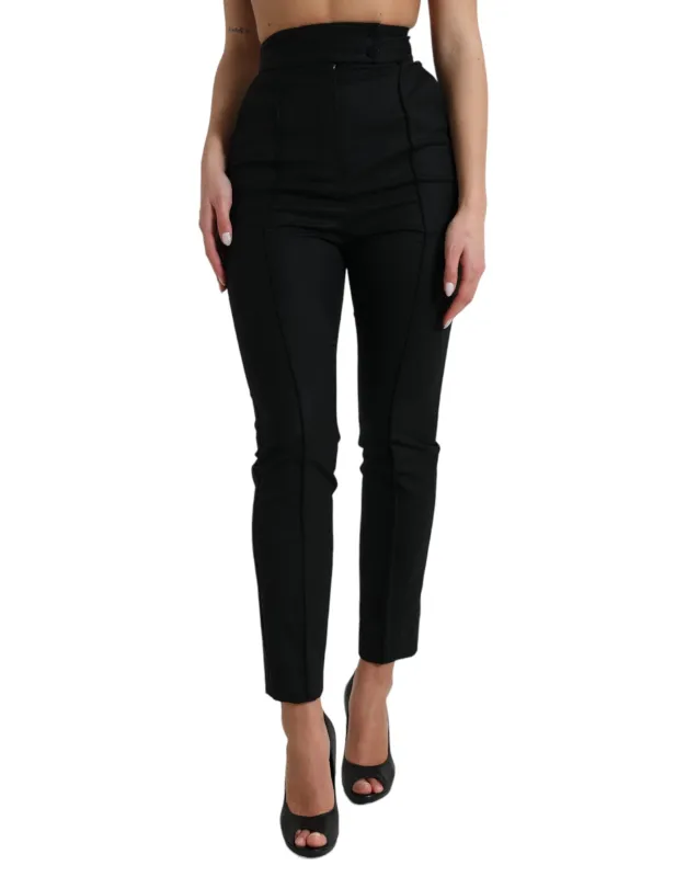 Black Wool High Waist Tapered Pants sold by Lord & Taylor