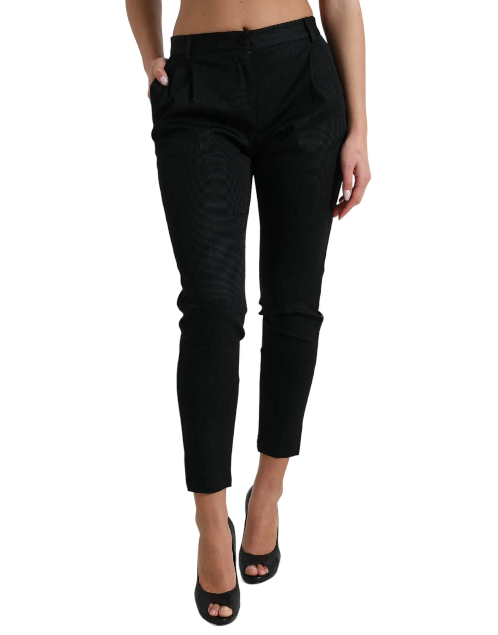 Black Mid Waist Skinny Cropped Pants sold by Lord & Taylor
