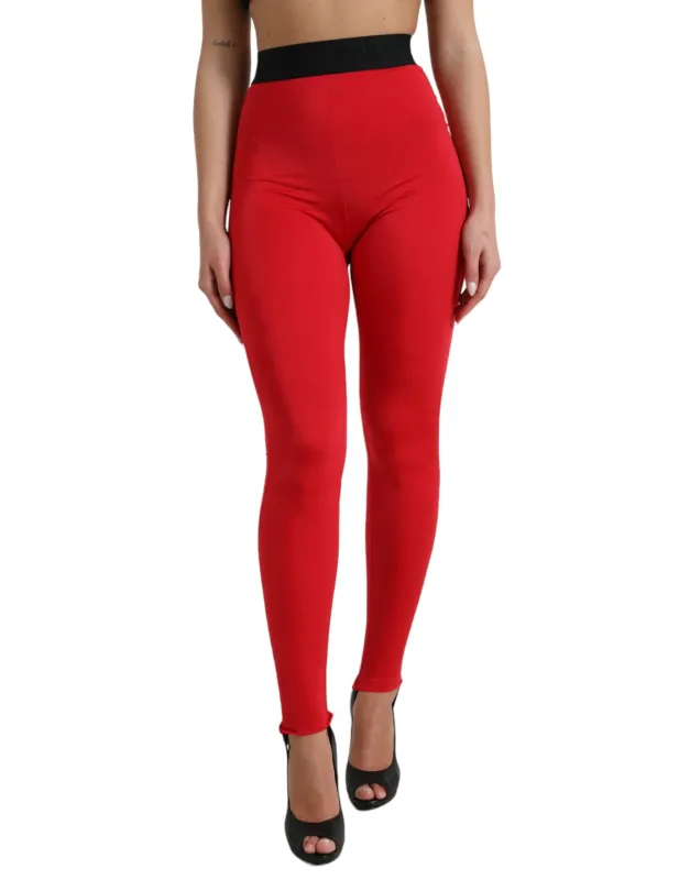 Red Nylon DG Logo Slim Leggings Pants sold by Lord & Taylor