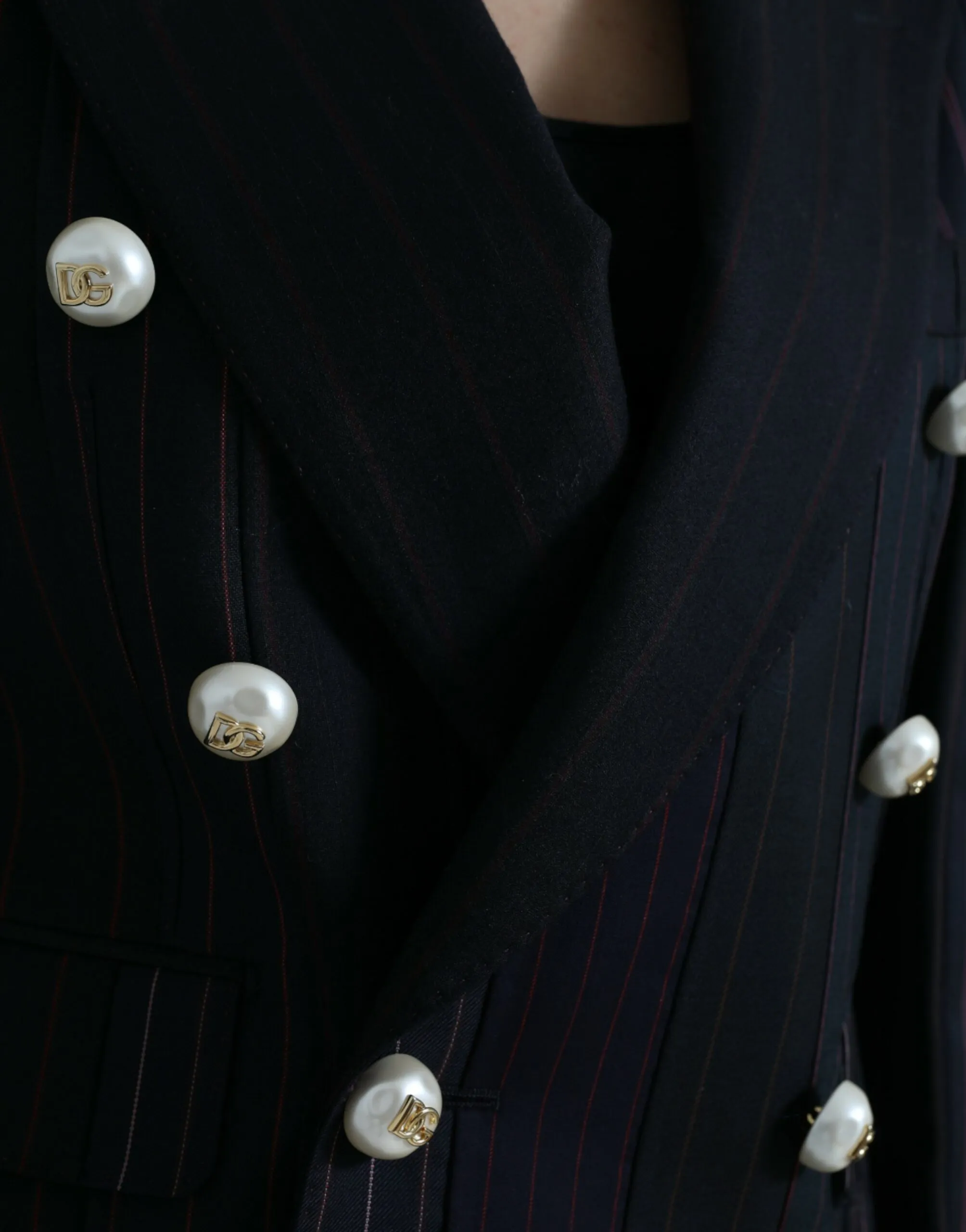 Black Striped SICILIA Double Breasted Jacket sold by Lord & Taylor product image thumbnail 5