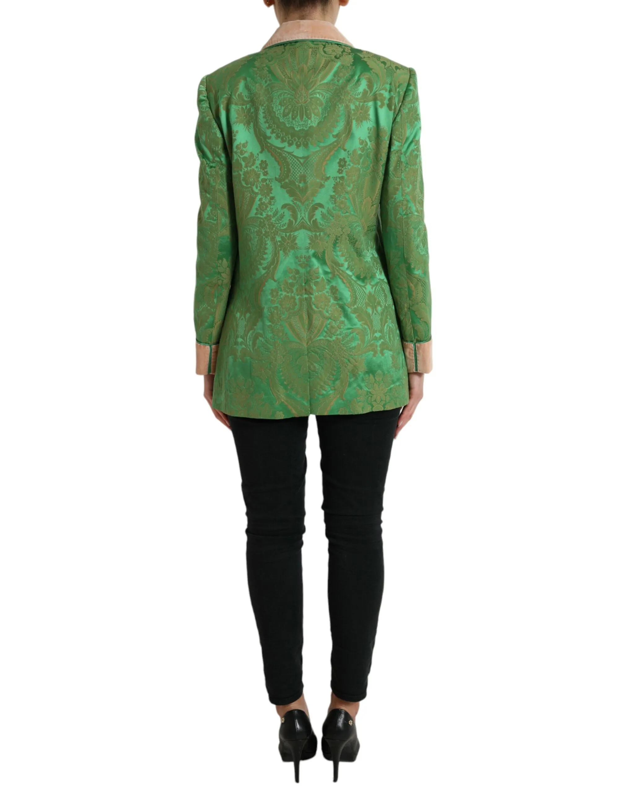 Green Floral Double Breasted Coat Jacket sold by Lord & Taylor product image thumbnail 3