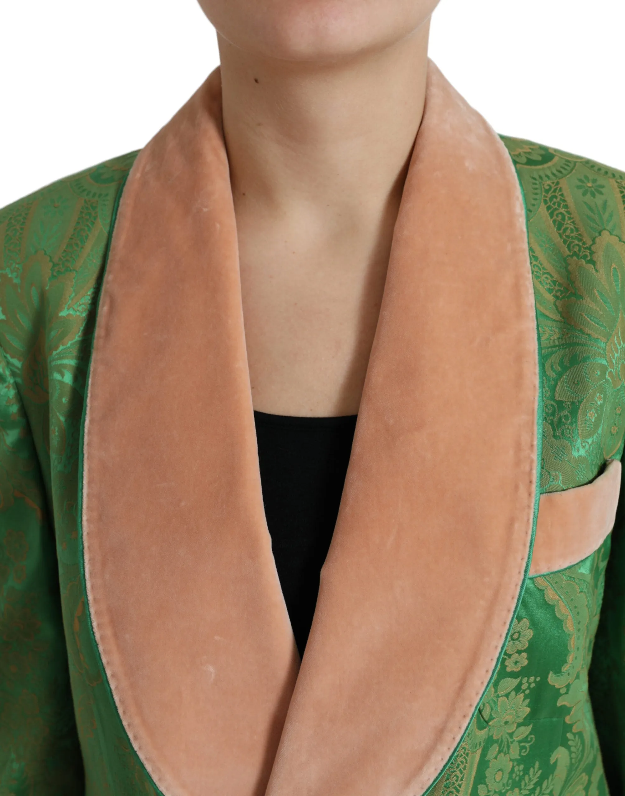 Green Floral Double Breasted Coat Jacket sold by Lord & Taylor product image thumbnail 4