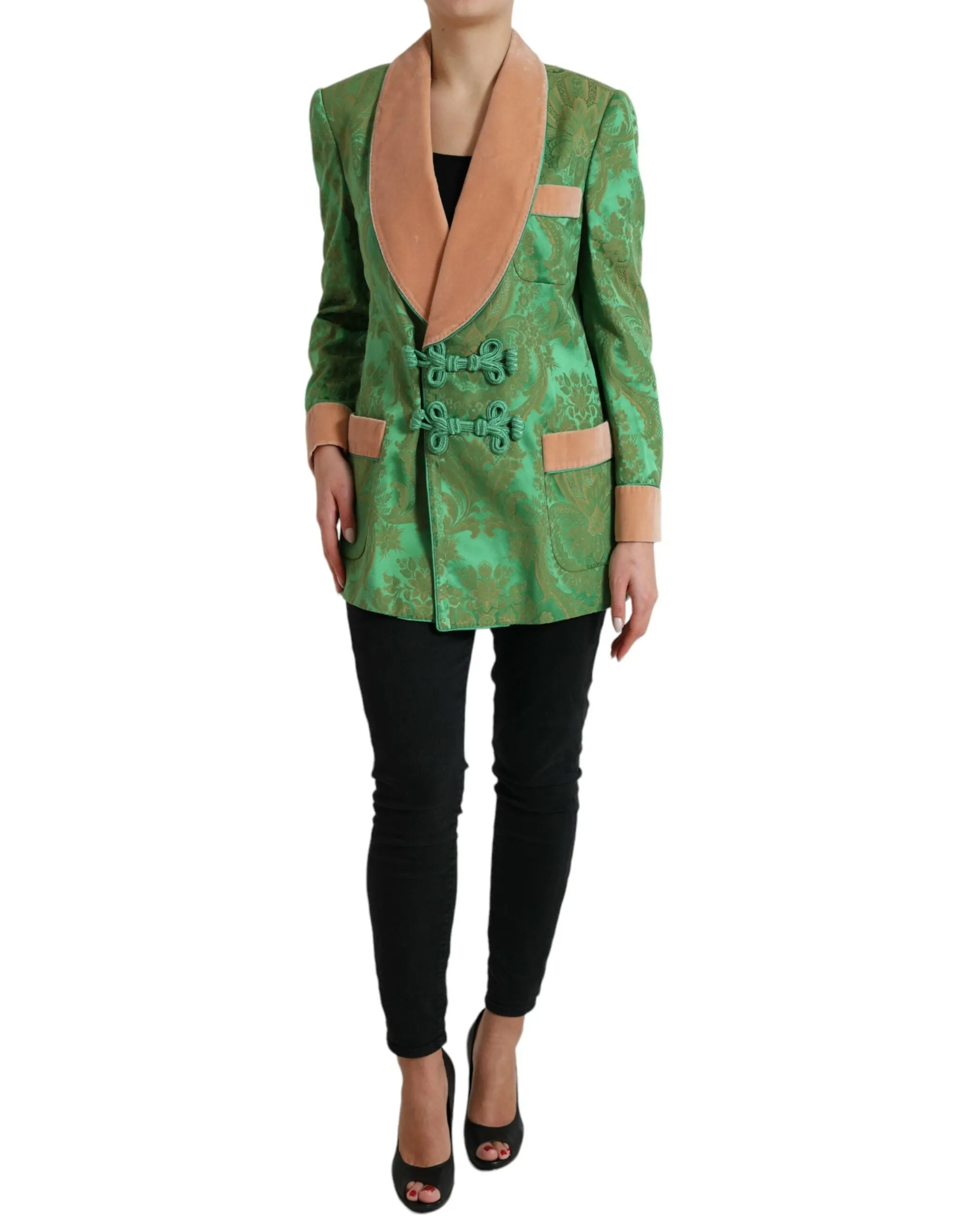 Green Floral Double Breasted Coat Jacket sold by Lord & Taylor
