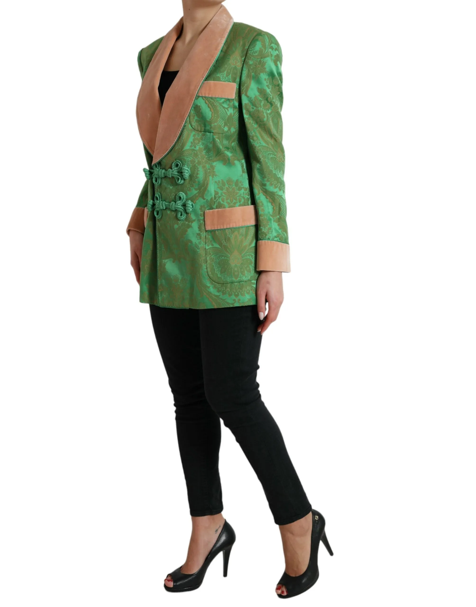Green Floral Double Breasted Coat Jacket sold by Lord & Taylor product image thumbnail 2