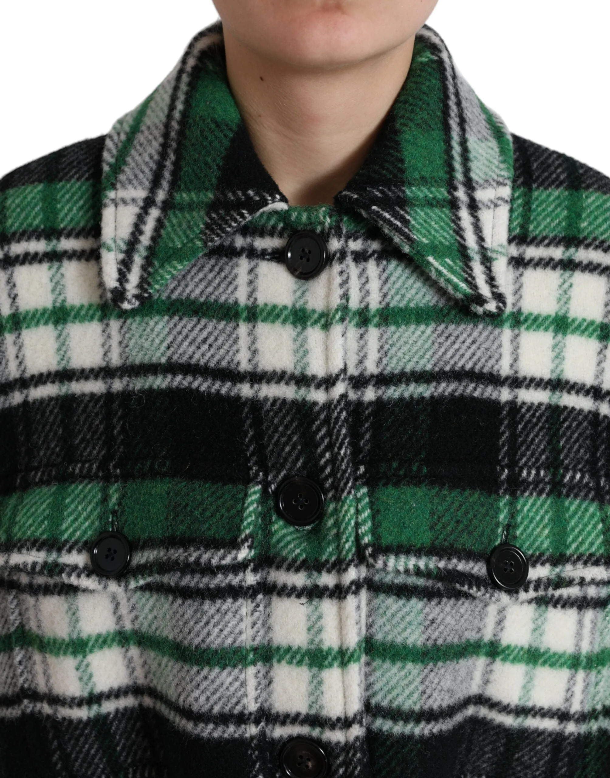 Green Plaid Long Sleeve Casual Coat Jacket sold by Lord & Taylor product image thumbnail 4