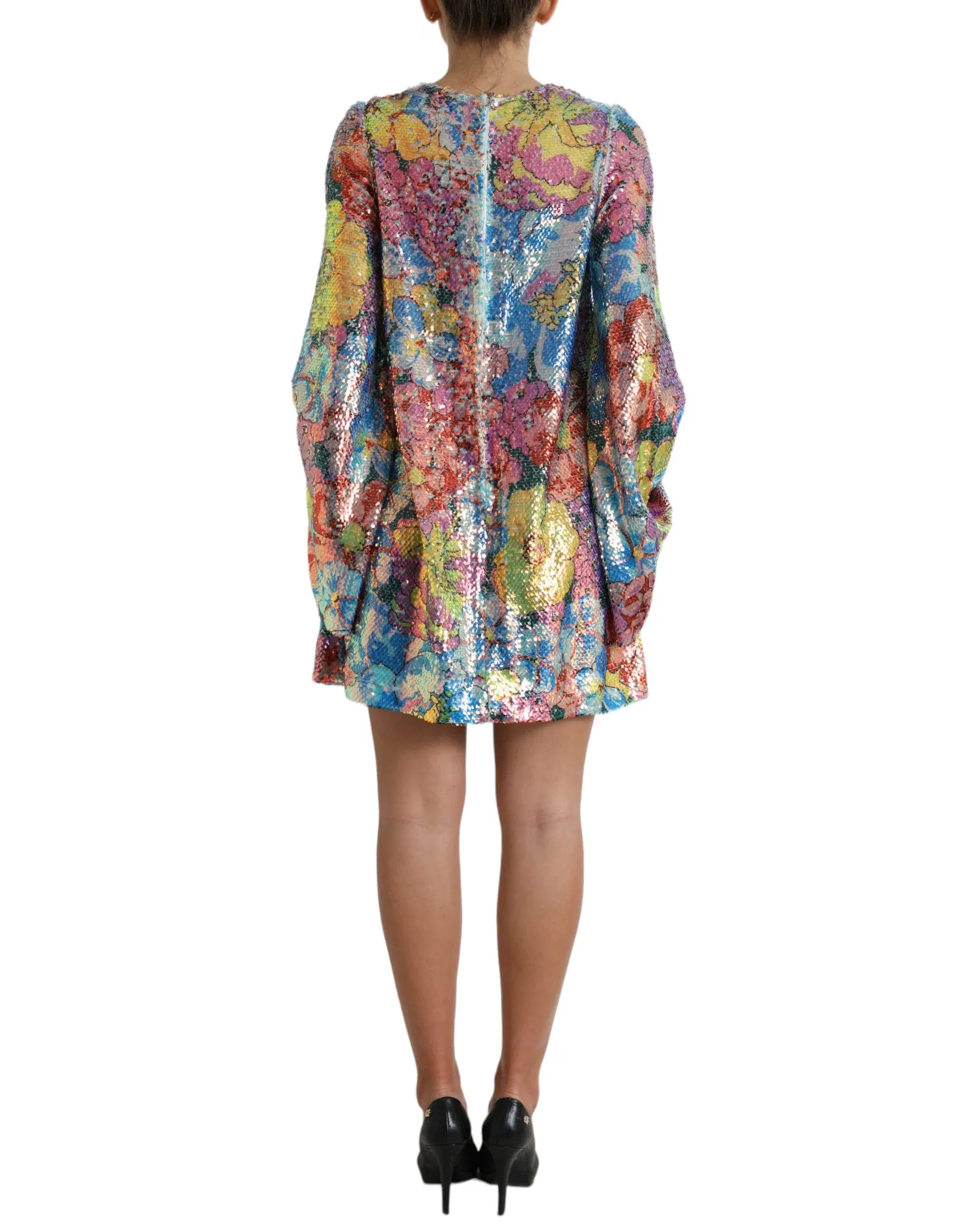 Multicolor Floral Sequined Shift Mini Dress sold by Lord & Taylor product image thumbnail 3