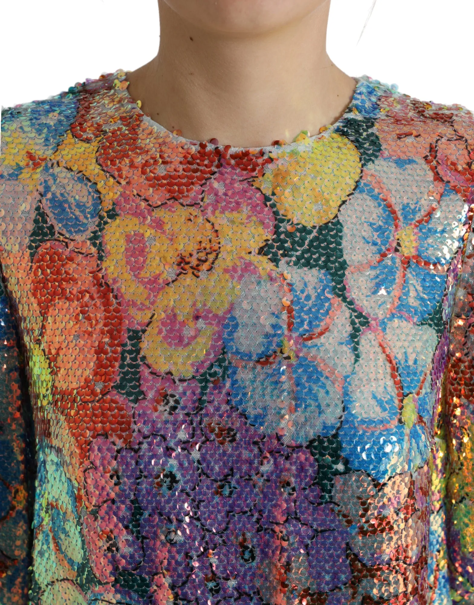 Multicolor Floral Sequined Shift Mini Dress sold by Lord & Taylor product image thumbnail 4