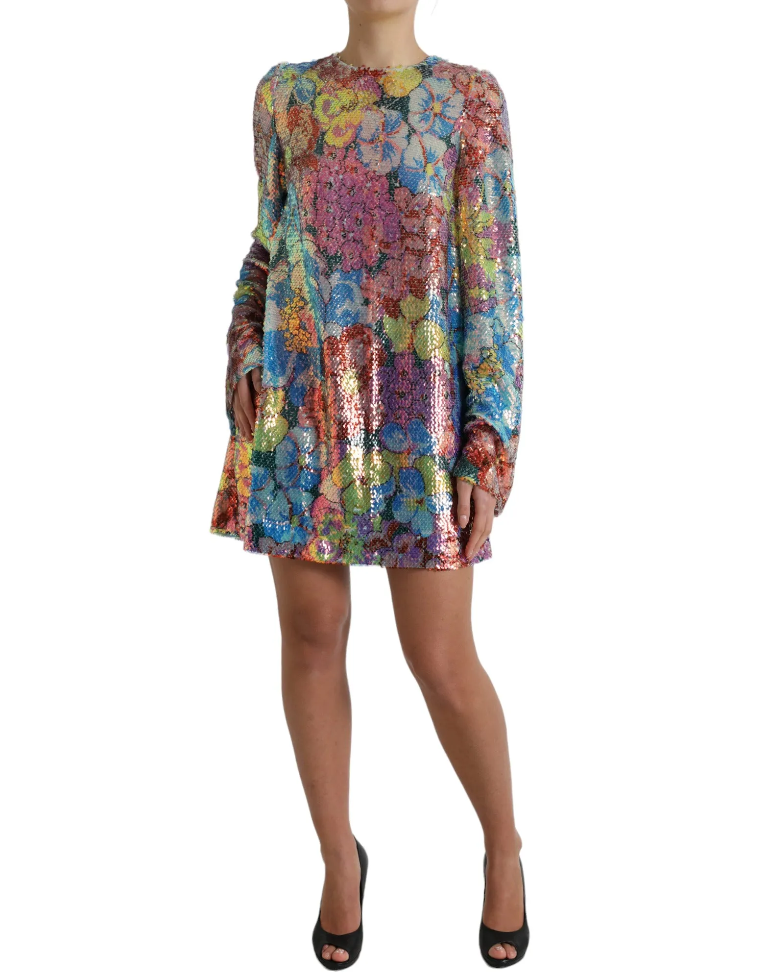 Multicolor Floral Sequined Shift Mini Dress sold by Lord & Taylor product image thumbnail 2