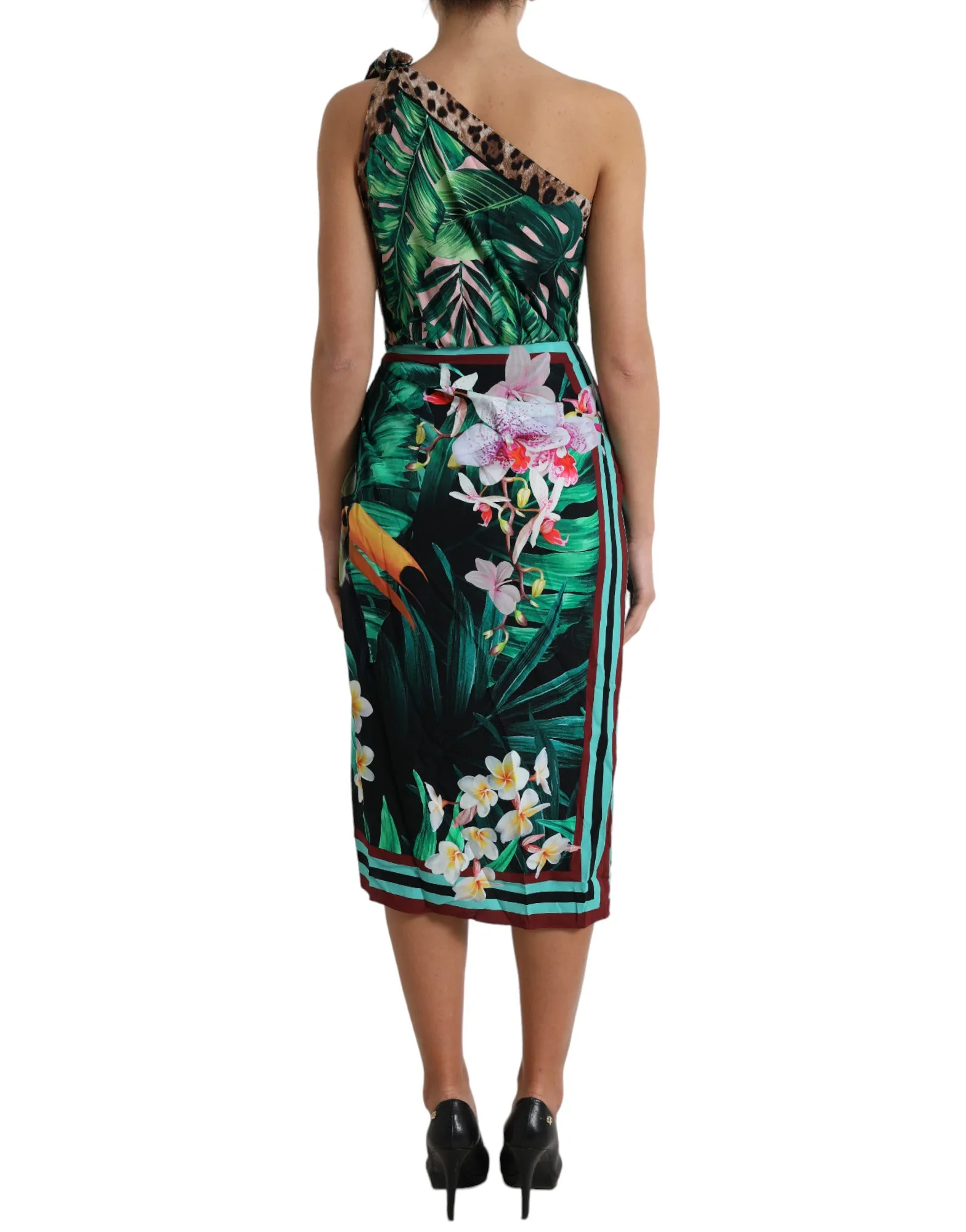 Green Tropical Jungle Print One Shoulder Midi Dress sold by Lord & Taylor product image thumbnail 3