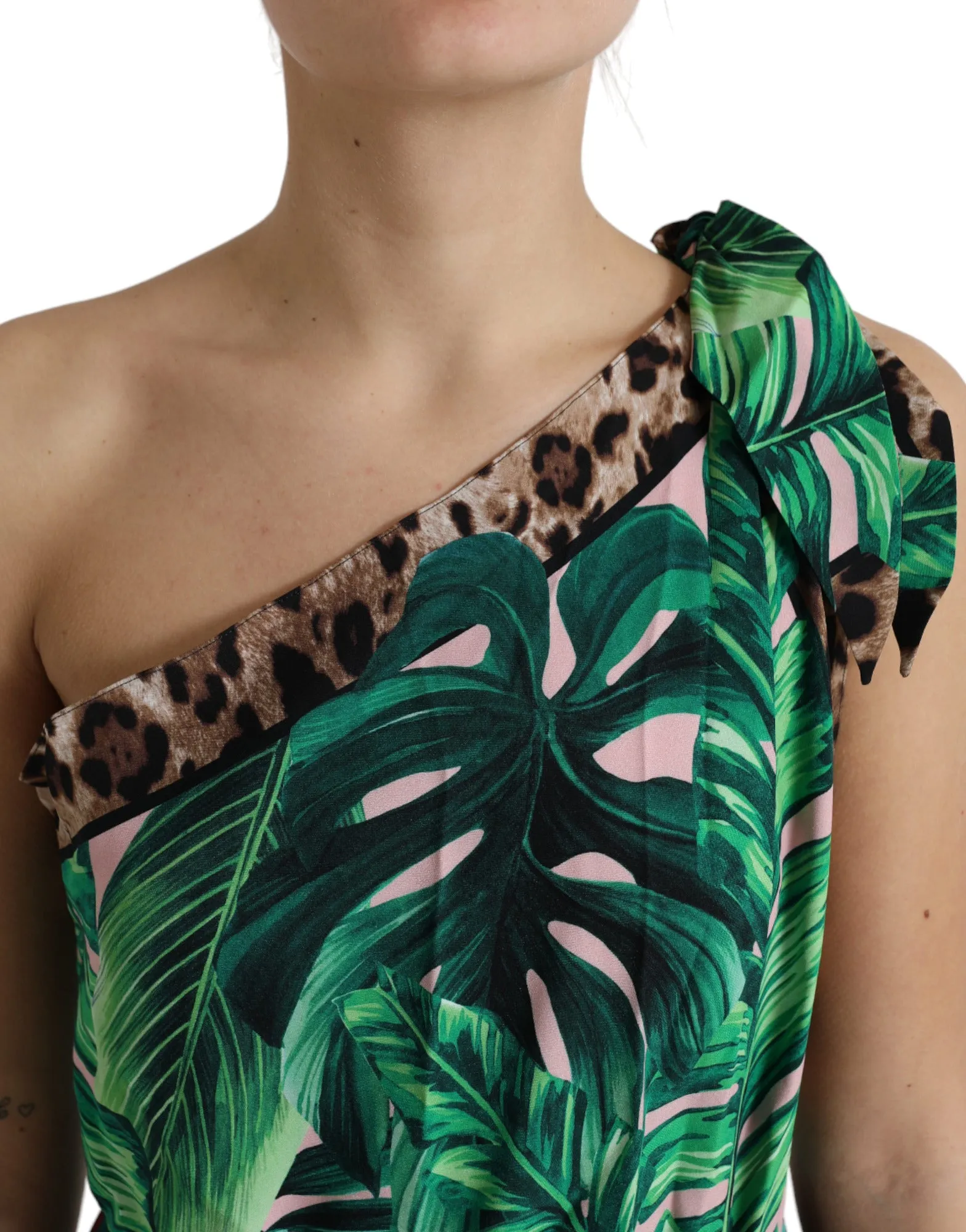 Green Tropical Jungle Print One Shoulder Midi Dress sold by Lord & Taylor product image thumbnail 4