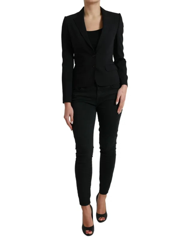 Black Wool Single Breasted Blazer Coat Jacket sold by Lord & Taylor