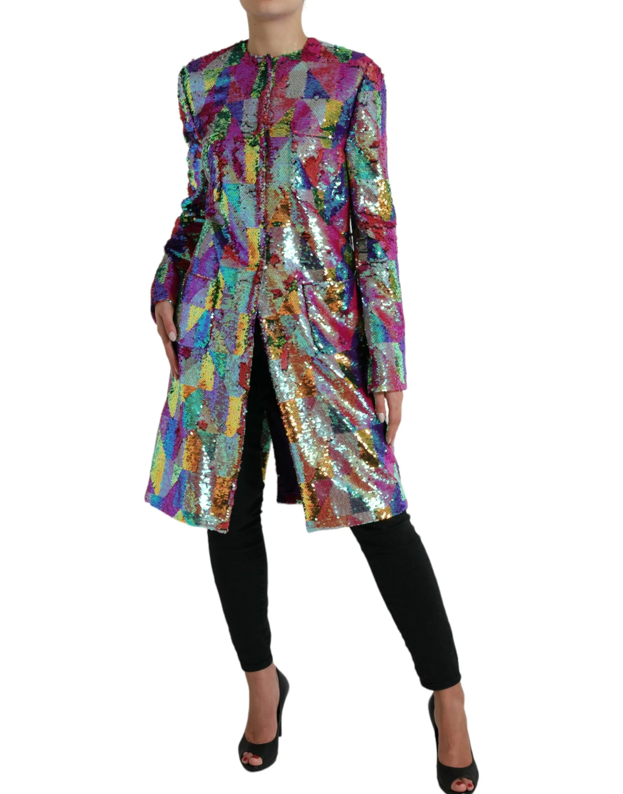 Multicolor Polyester Sequined Coat Jacket sold by Lord & Taylor product image thumbnail 2