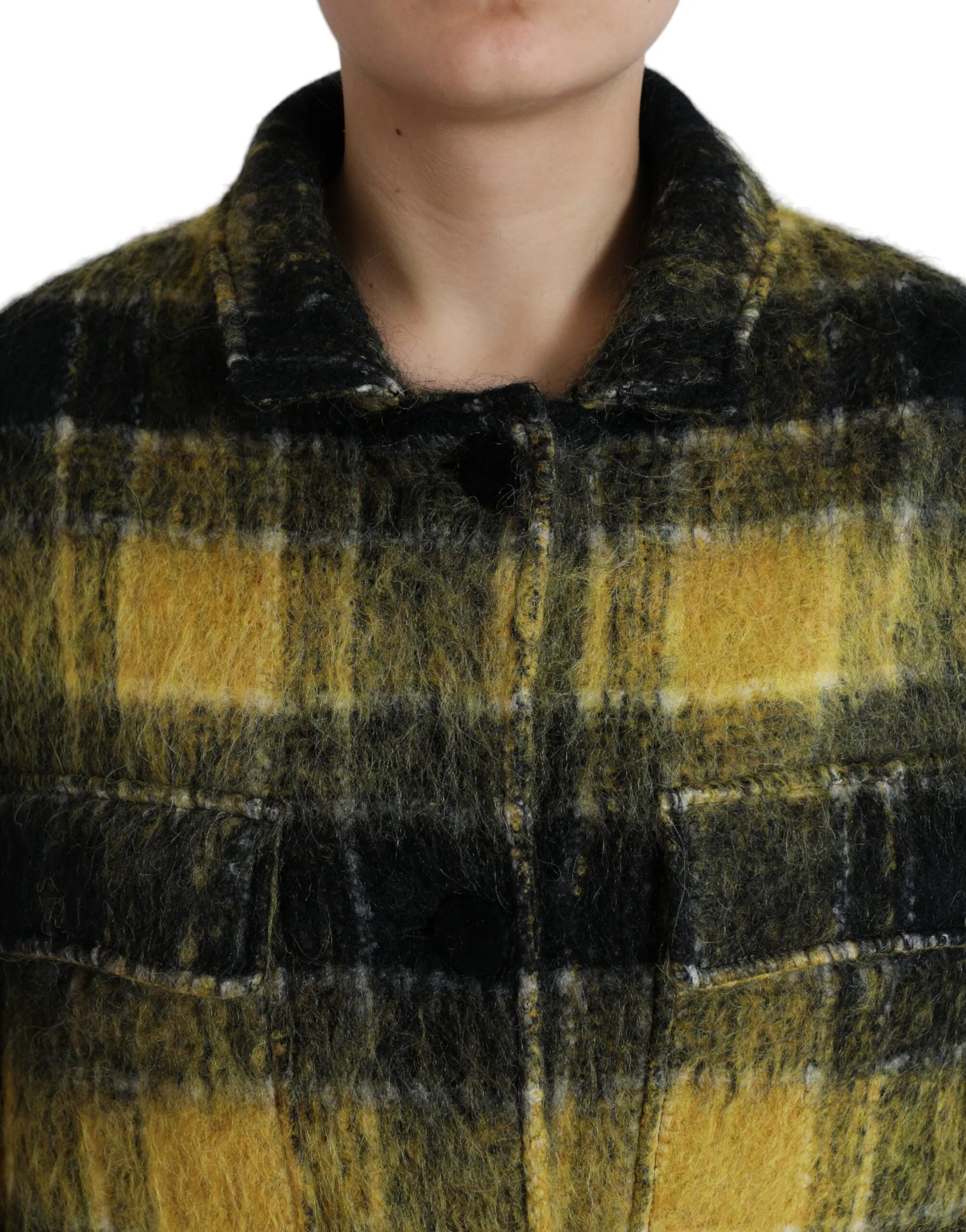 Yellow Plaid Long Sleeve Casual Coat Jacket sold by Lord & Taylor product image thumbnail 4