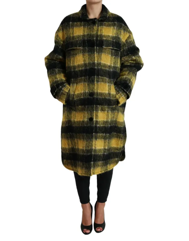 Yellow Plaid Long Sleeve Casual Coat Jacket sold by Lord & Taylor
