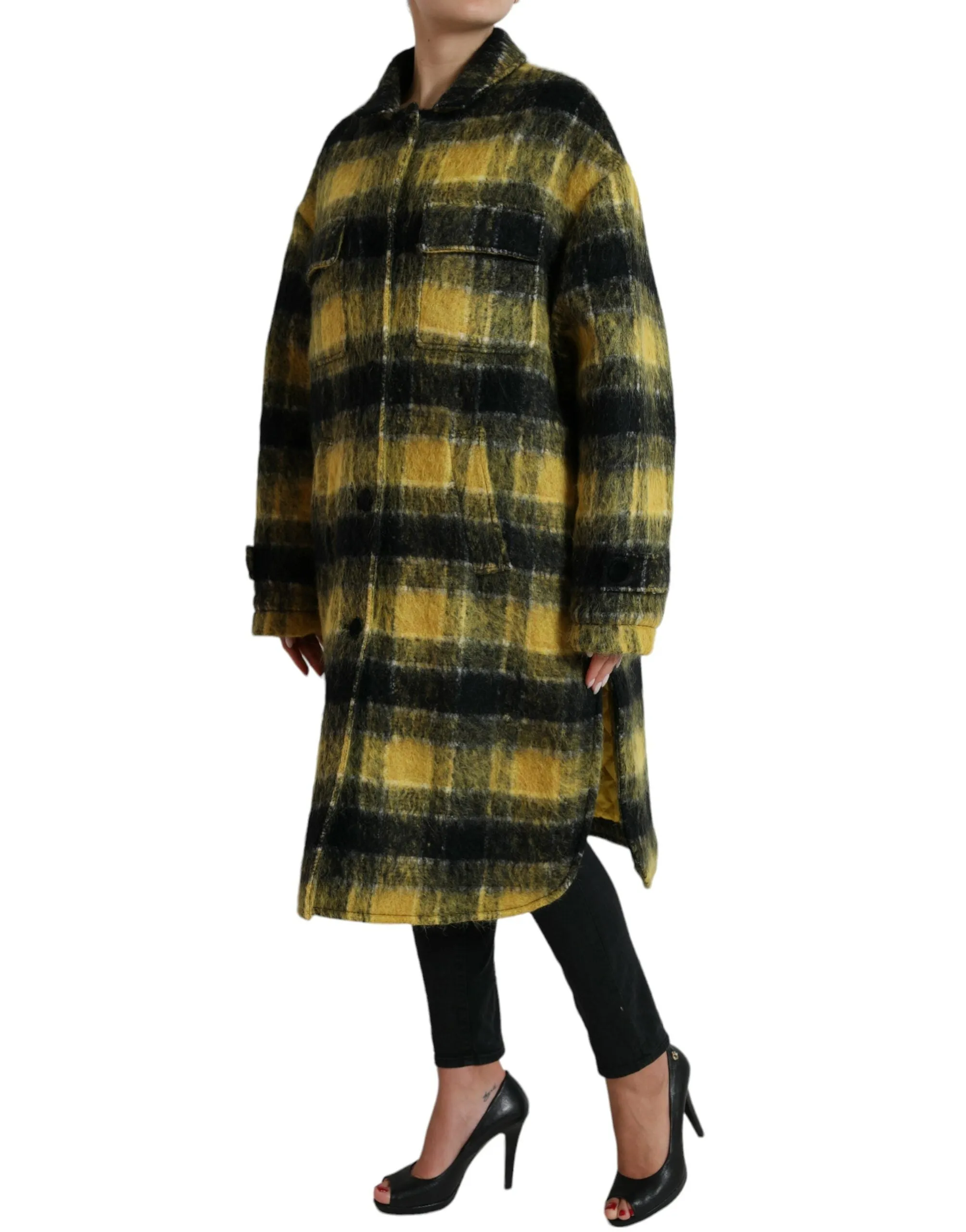 Yellow Plaid Long Sleeve Casual Coat Jacket sold by Lord & Taylor product image thumbnail 2