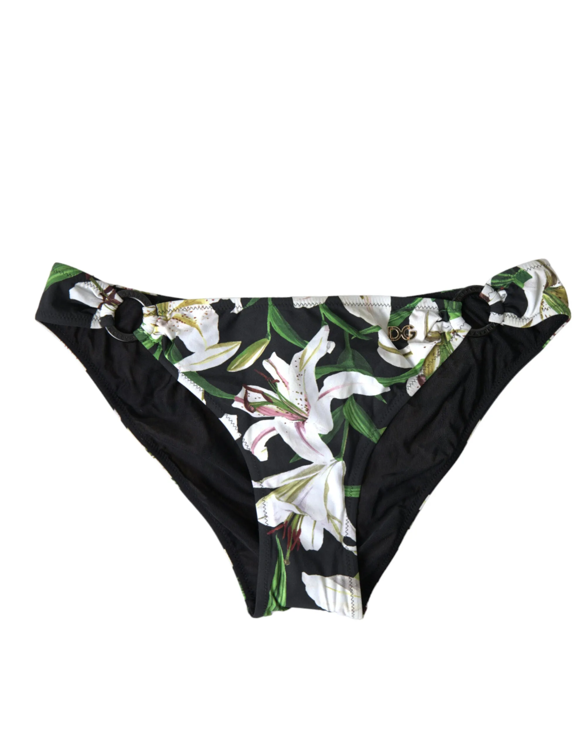 Black Lily Print Swimwear Bottom Beachwear Bikini sold by Lord & Taylor