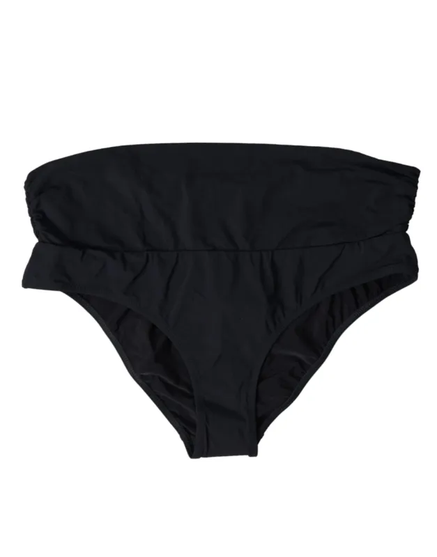 Black Nylon Stretch Swimwear Slip Bottom Bikini sold by Lord & Taylor