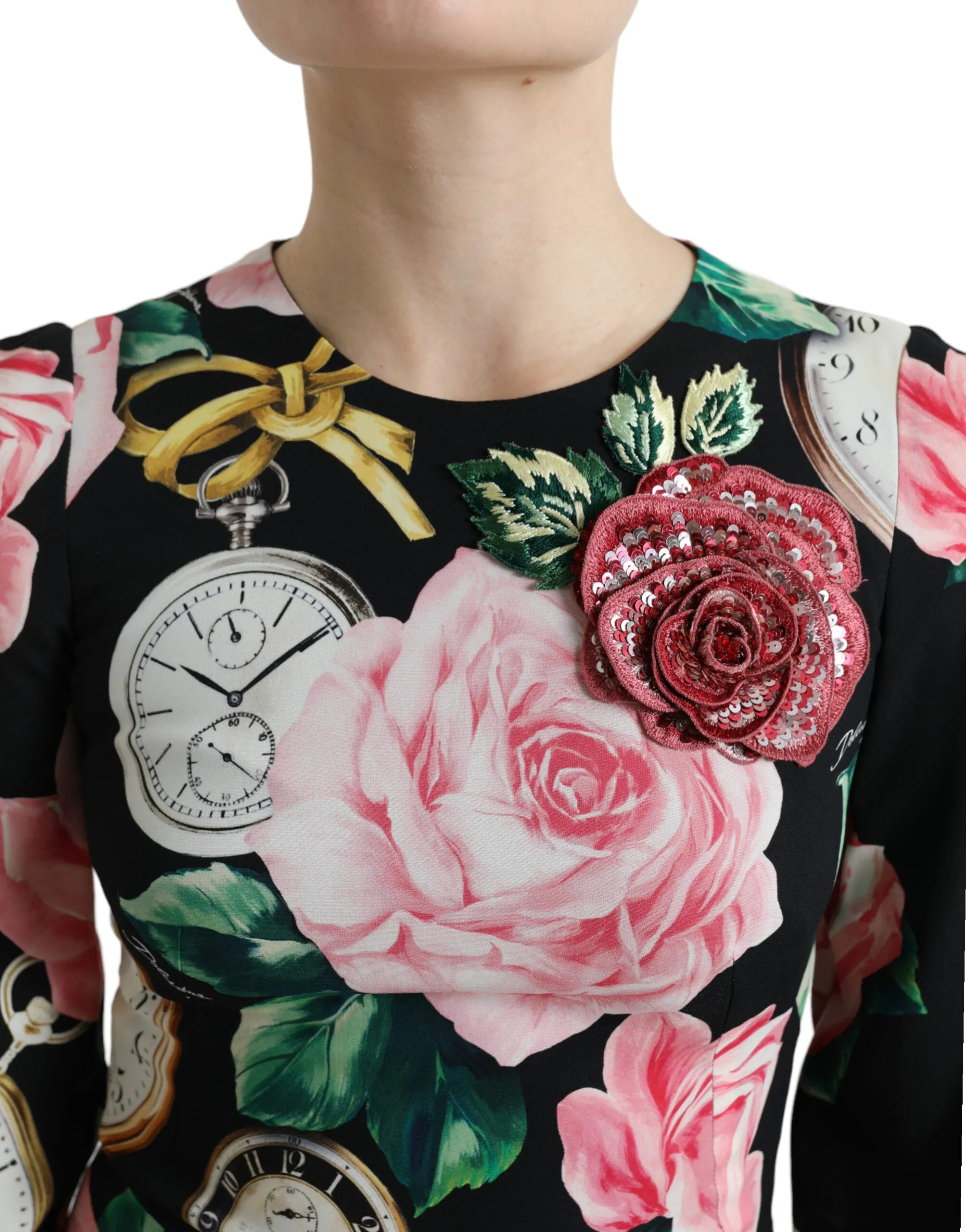Black Floral Embellished Lace A-line Dress sold by Lord & Taylor product image thumbnail 4