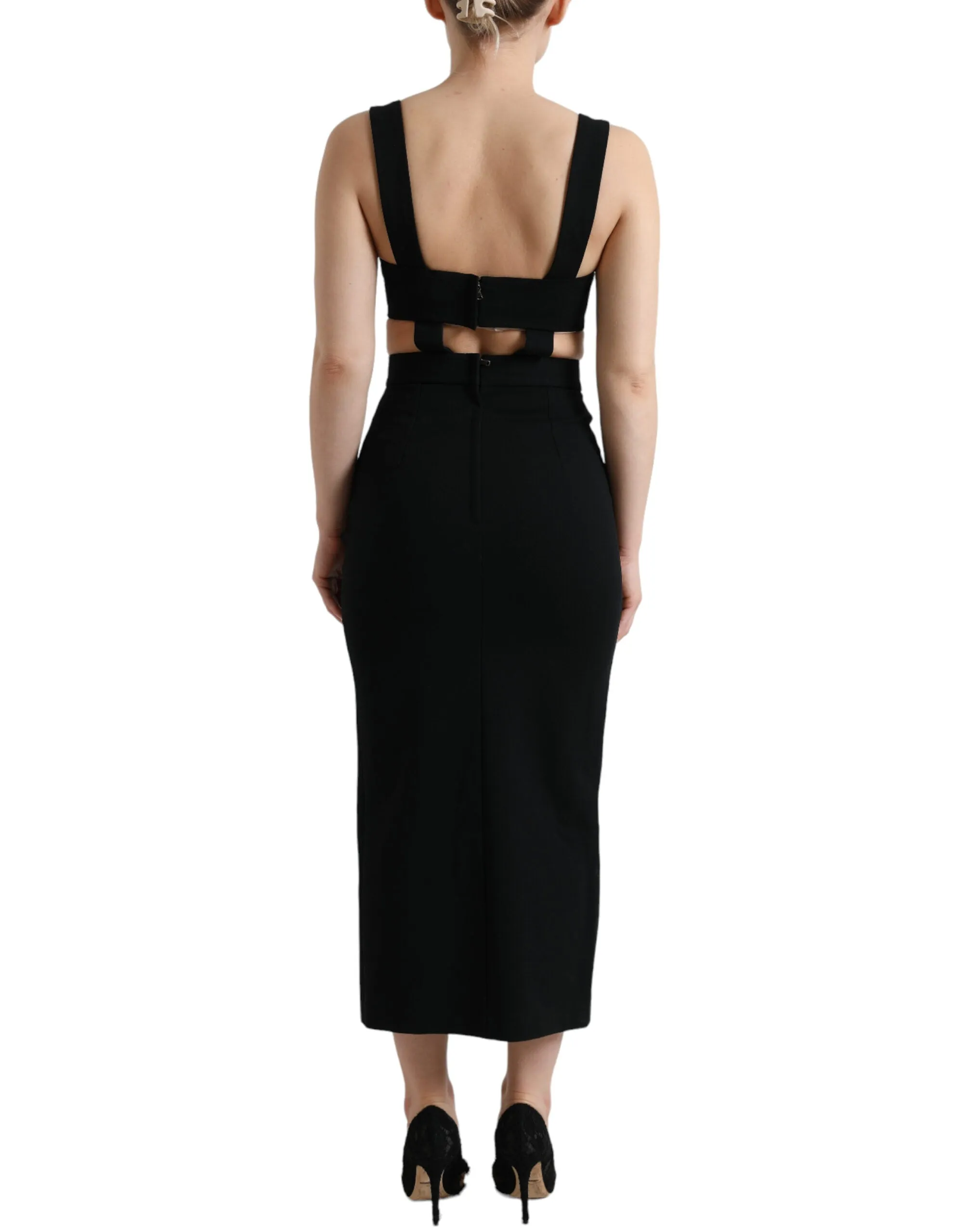 Black Cut Out Sleeveless Bodycon Midi Dress sold by Lord & Taylor product image thumbnail 3