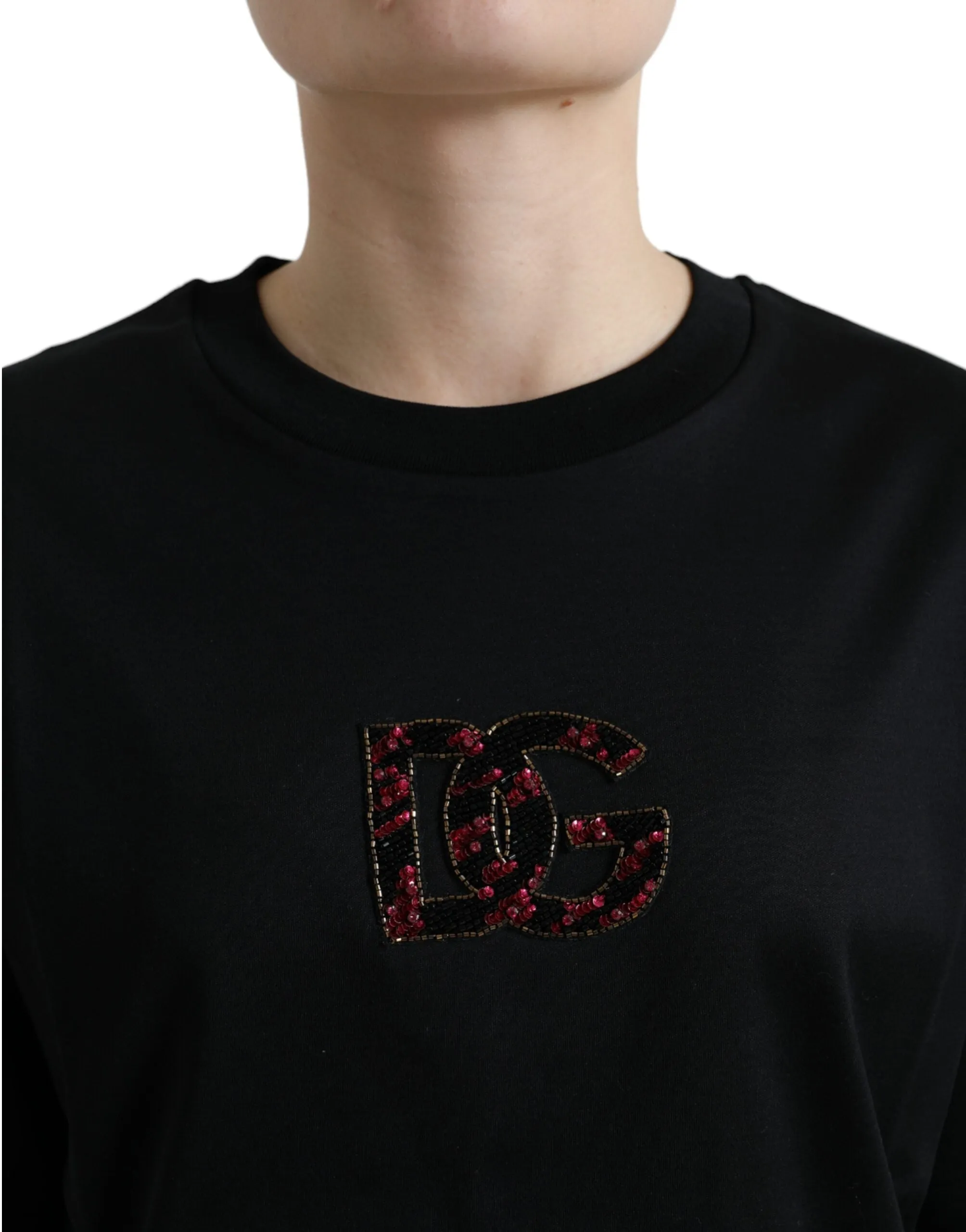 Black Cotton DG Crystal Crewneck Tee T-shirt sold by Lord & Taylor product image thumbnail 4