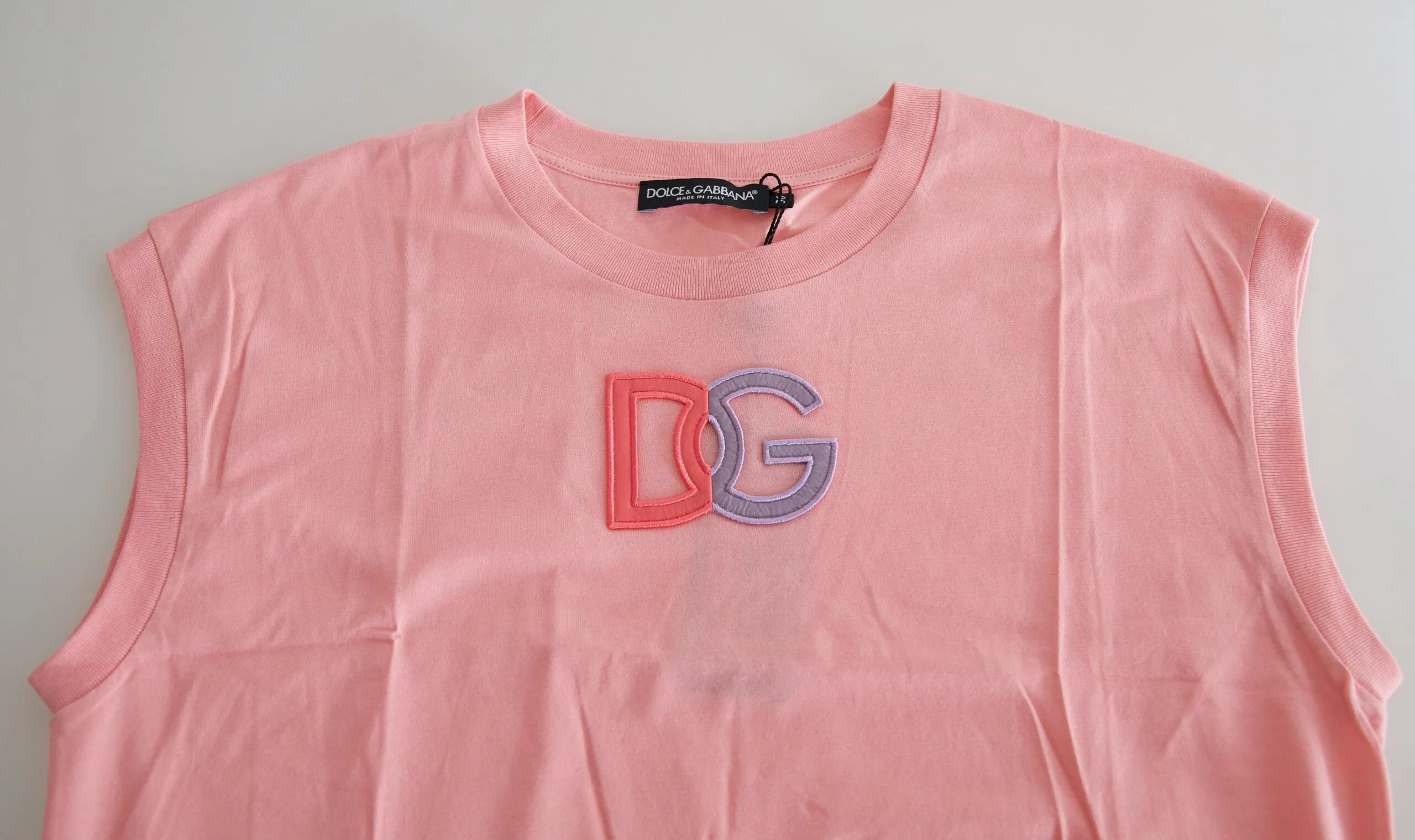 Pink Cotton DG Logo Crew Neck Tank T-shirt sold by Lord & Taylor product image thumbnail 2