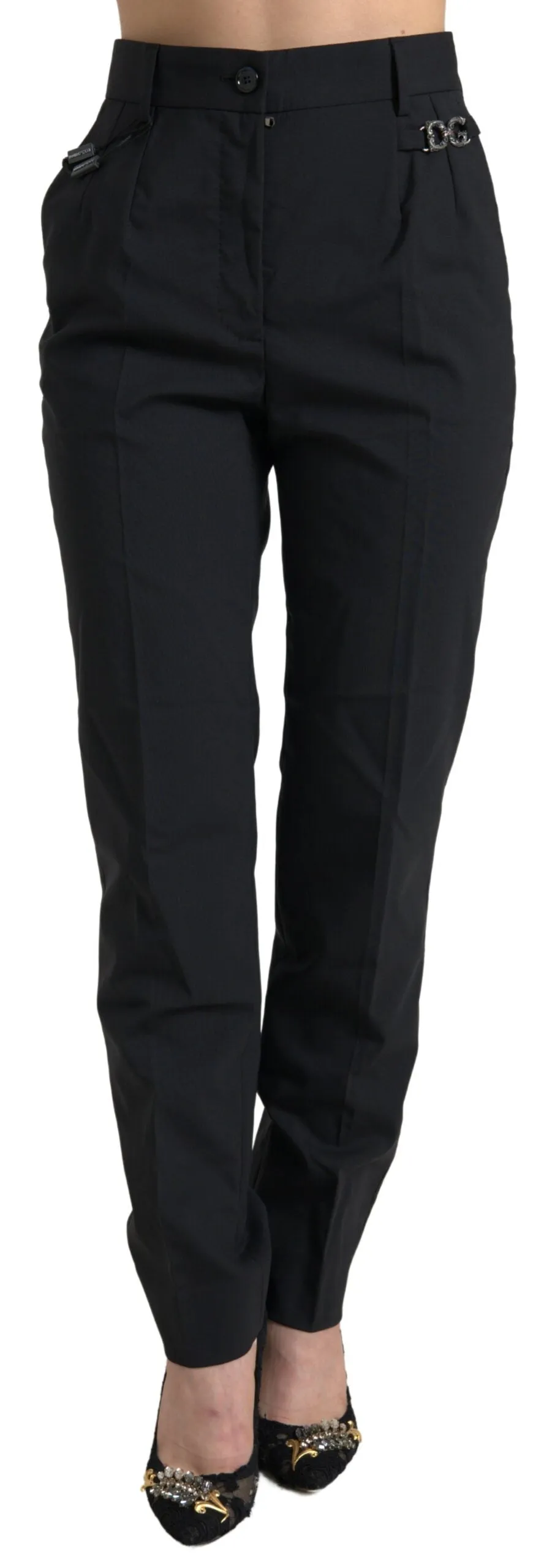 Black Wool High Waist Tapered Pants sold by Lord & Taylor