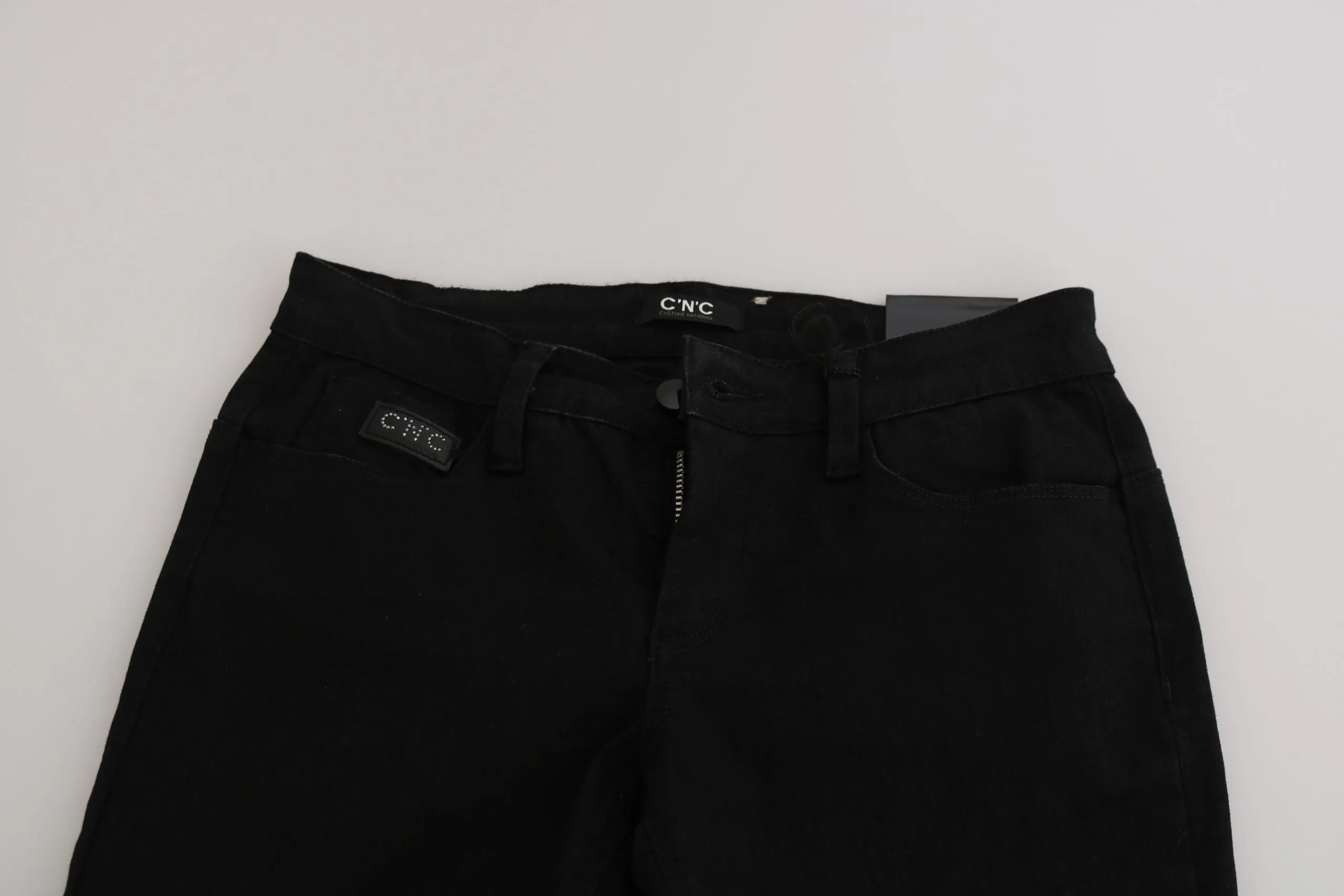 Black Sequined Mid Waist Slim Fit Denim Jeans sold by Lord & Taylor product image thumbnail 5