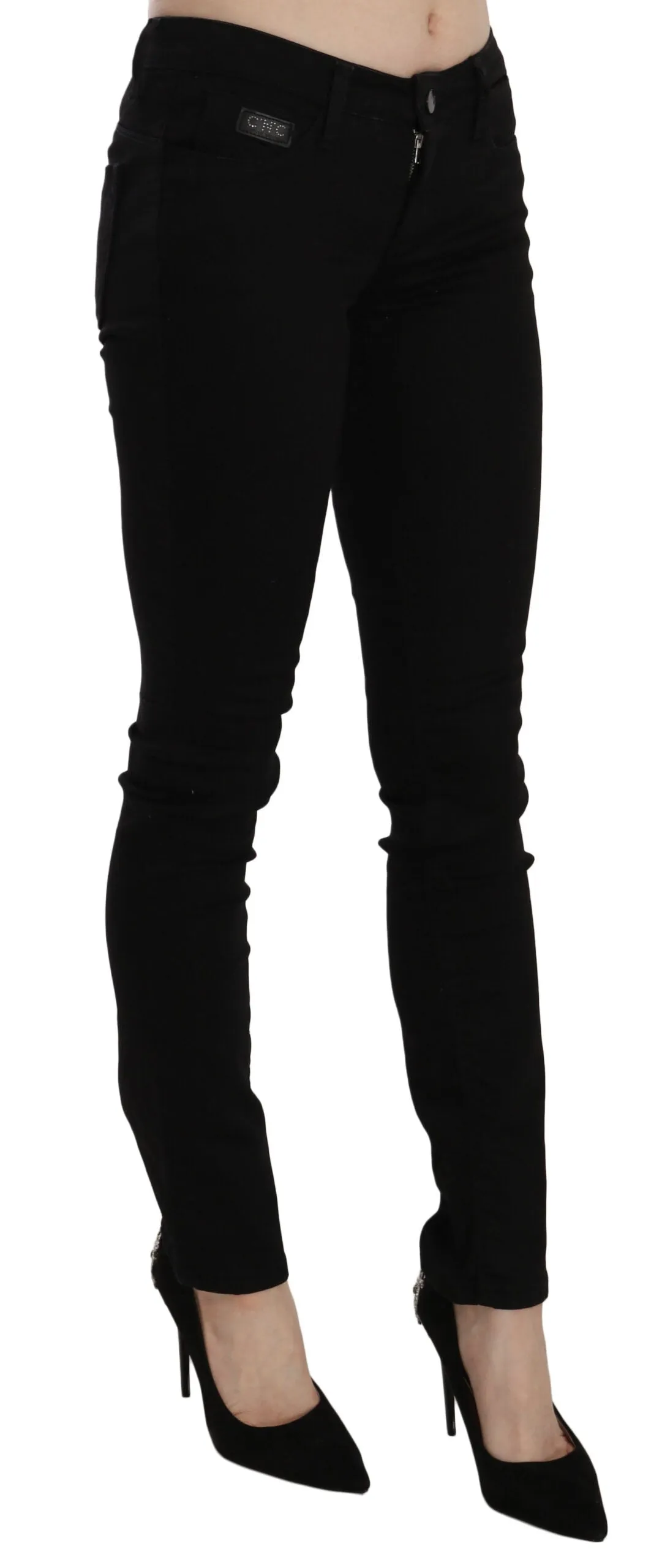 Black Sequined Mid Waist Slim Fit Denim Jeans sold by Lord & Taylor product image thumbnail 2