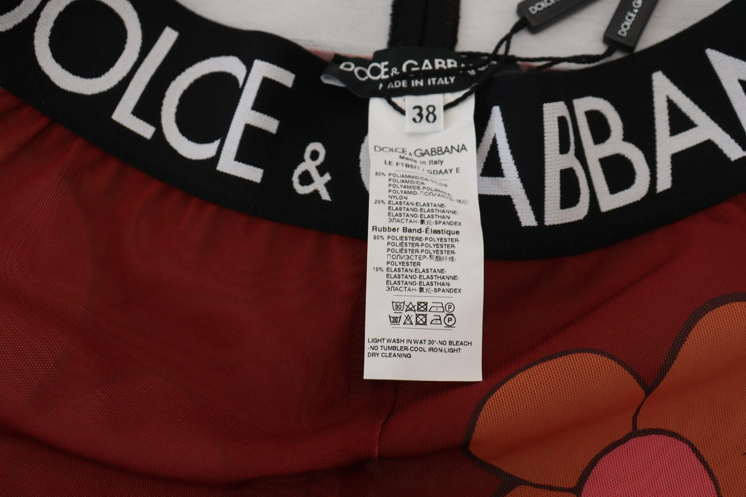 Red Floral Leggings Stretch Waist Pants sold by Lord & Taylor product image thumbnail 4