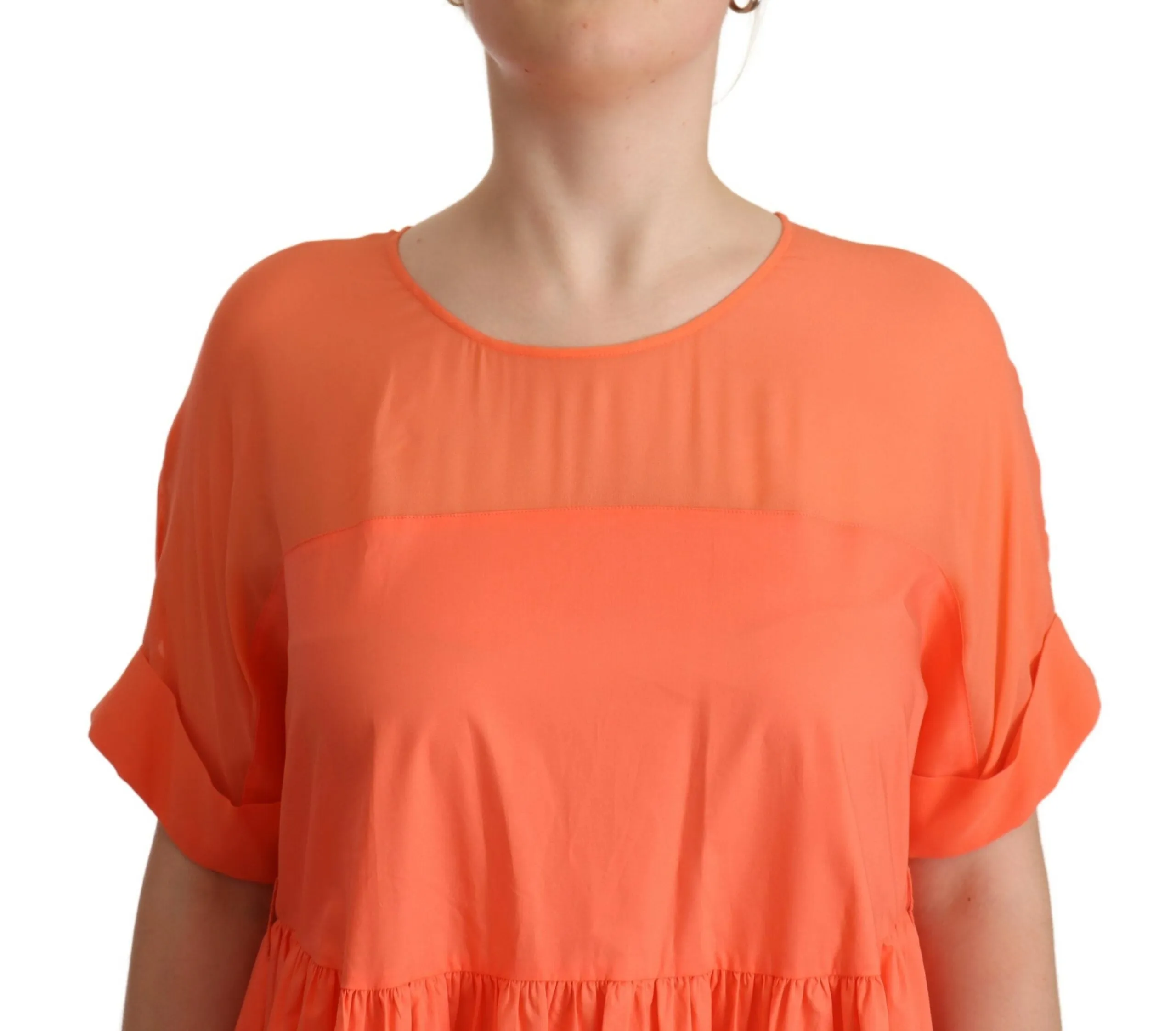 Coral Cotton Blend Short Sleeves Maxi Shift Dress sold by Lord & Taylor product image thumbnail 4