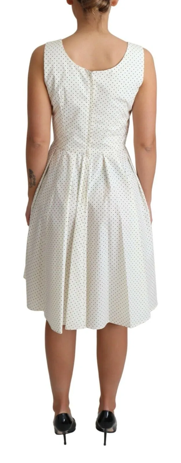 White Polka Dotted Cotton A-Line Dress sold by Lord & Taylor product image thumbnail 4