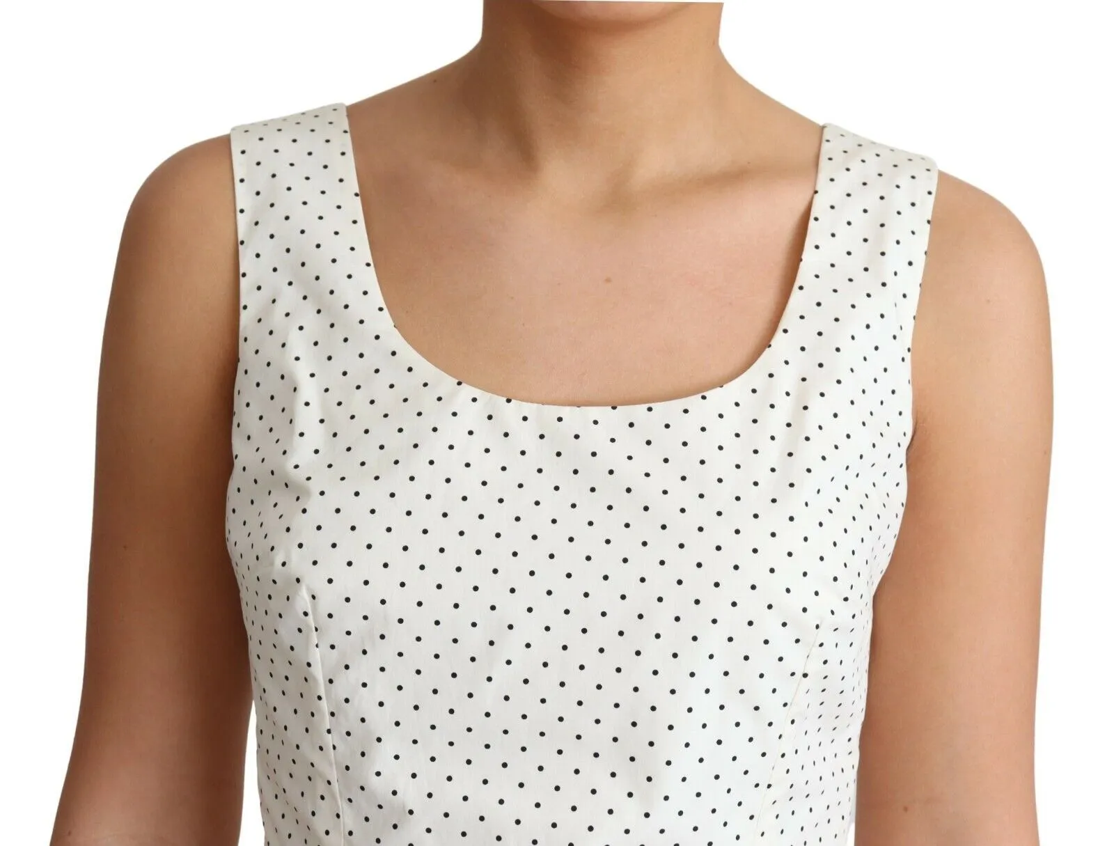 White Polka Dotted Cotton A-Line Dress sold by Lord & Taylor product image thumbnail 5
