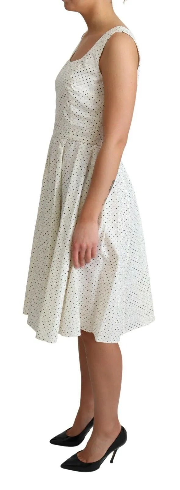 White Polka Dotted Cotton A-Line Dress sold by Lord & Taylor product image thumbnail 3