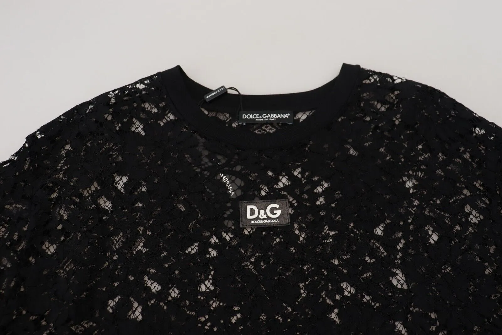 Black Floral Lace Cotton Shift Mini Dress sold by Lord & Taylor product image thumbnail 5